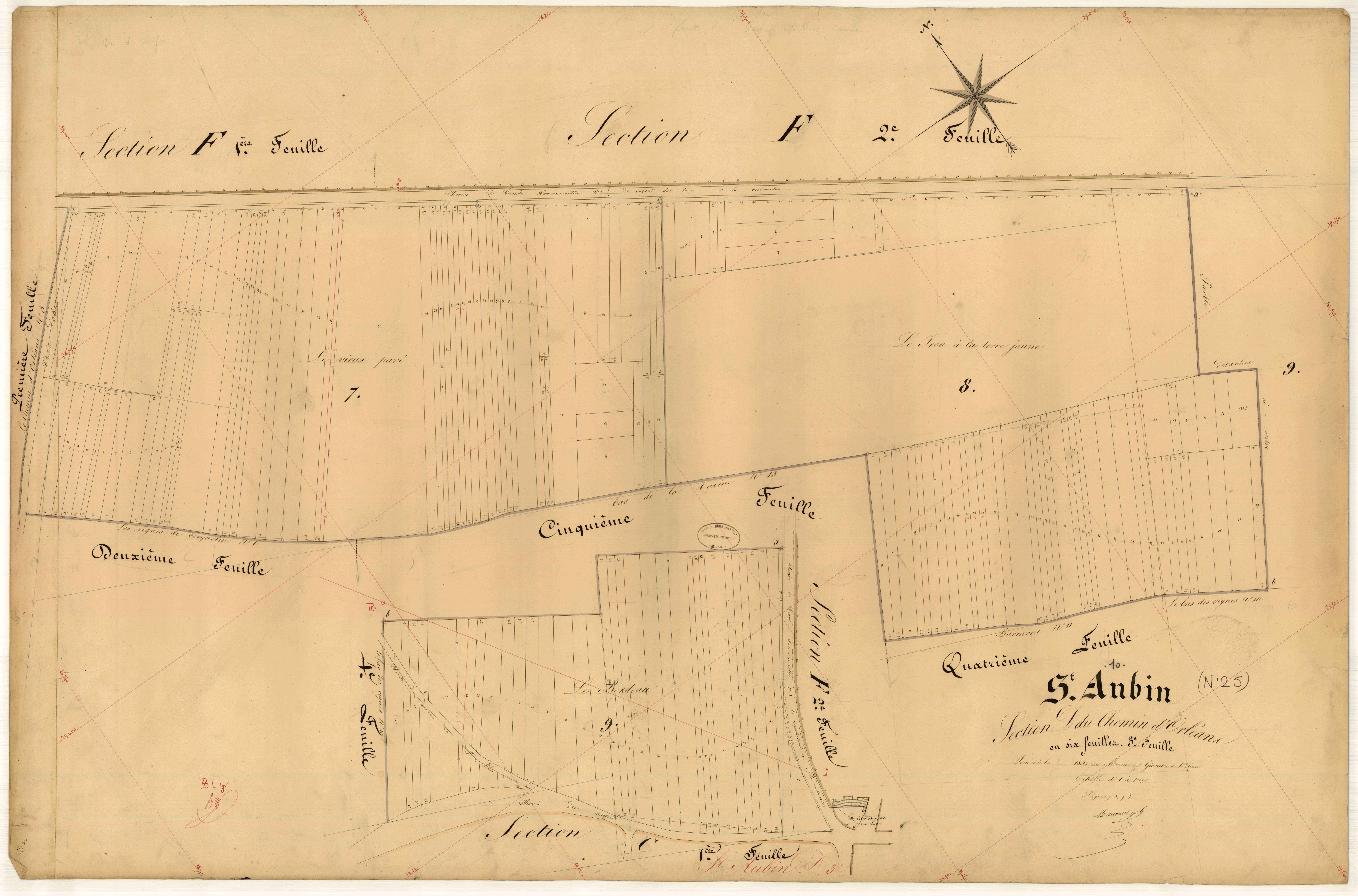 Saint-Aubin, section D dite du Chemin d'Orléans, feuille n° 3