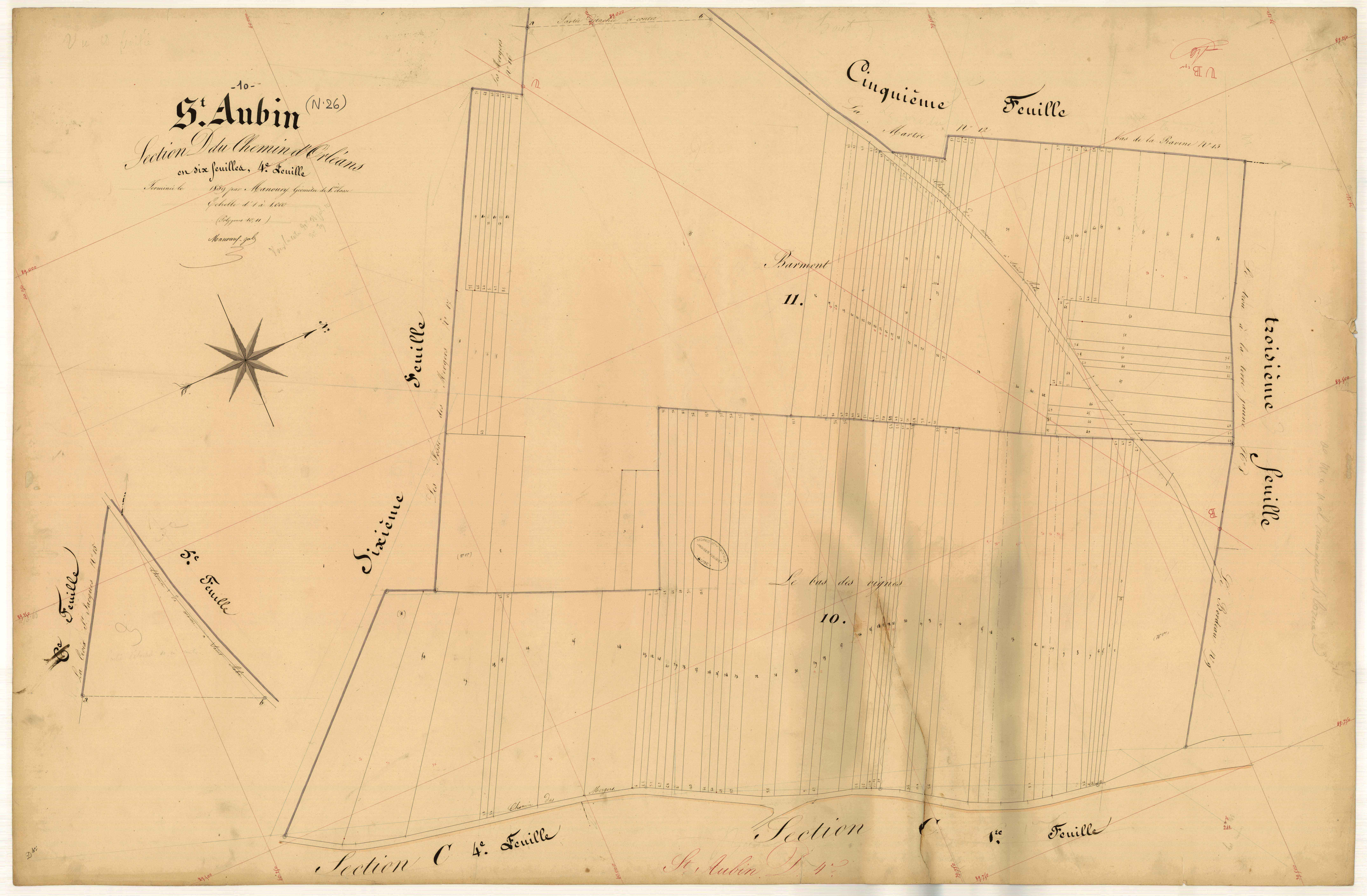 Saint-Aubin, section D dite du Chemin d'Orléans, feuille n° 4