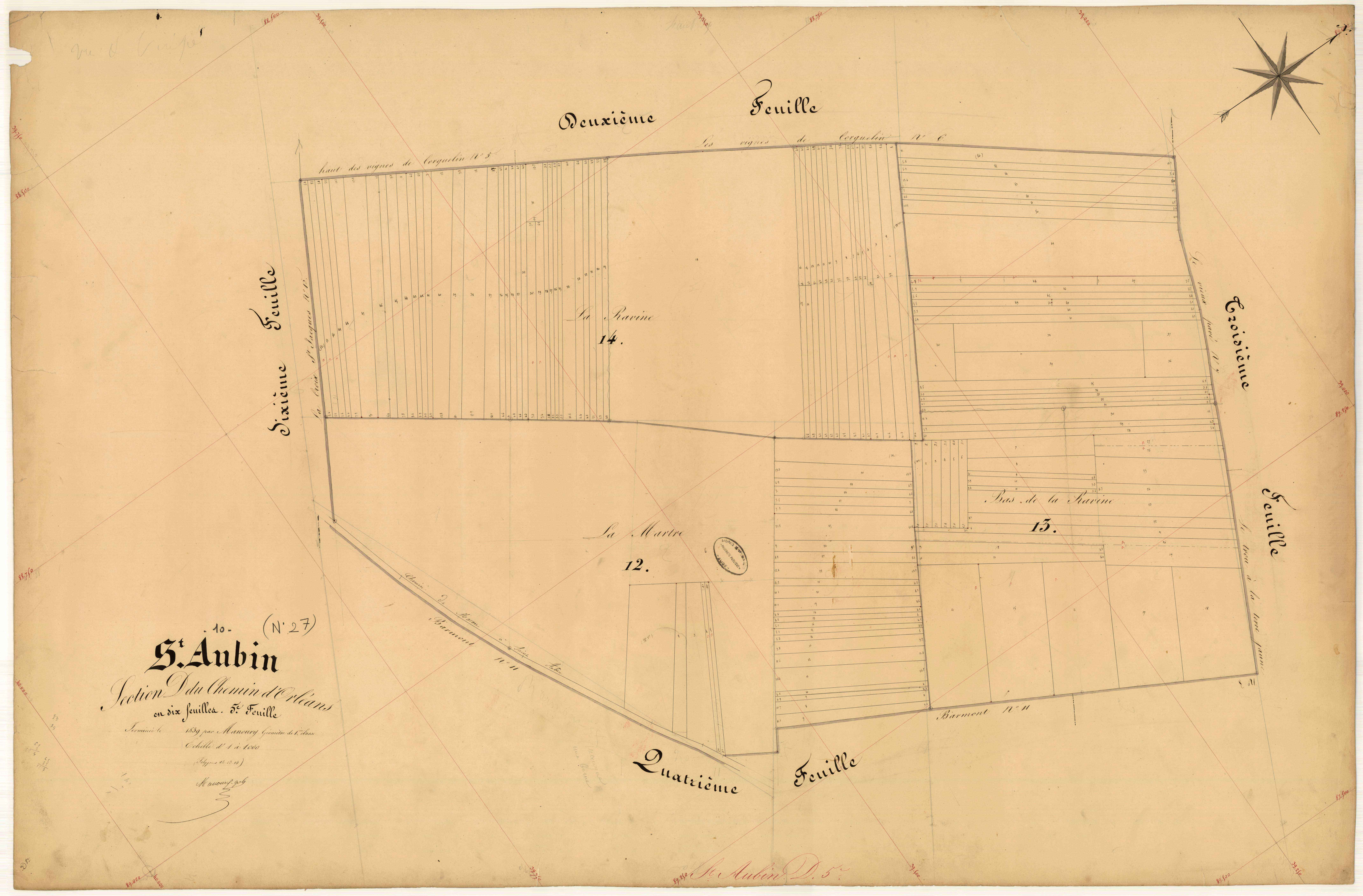 Saint-Aubin, section D dite du Chemin d'Orléans, feuille n° 5