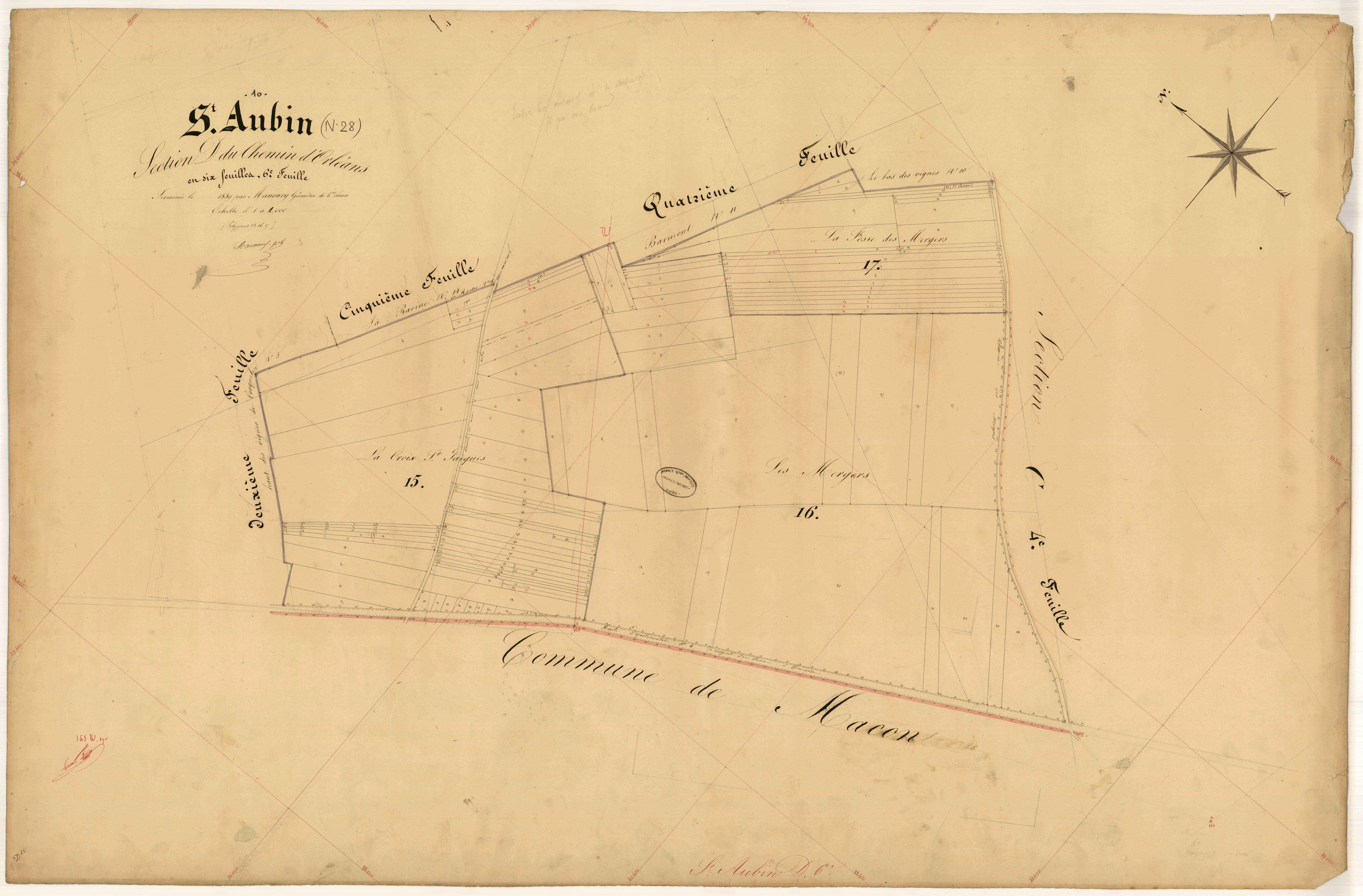 Saint-Aubin, section D dite du Chemin d'Orléans, feuille n° 6