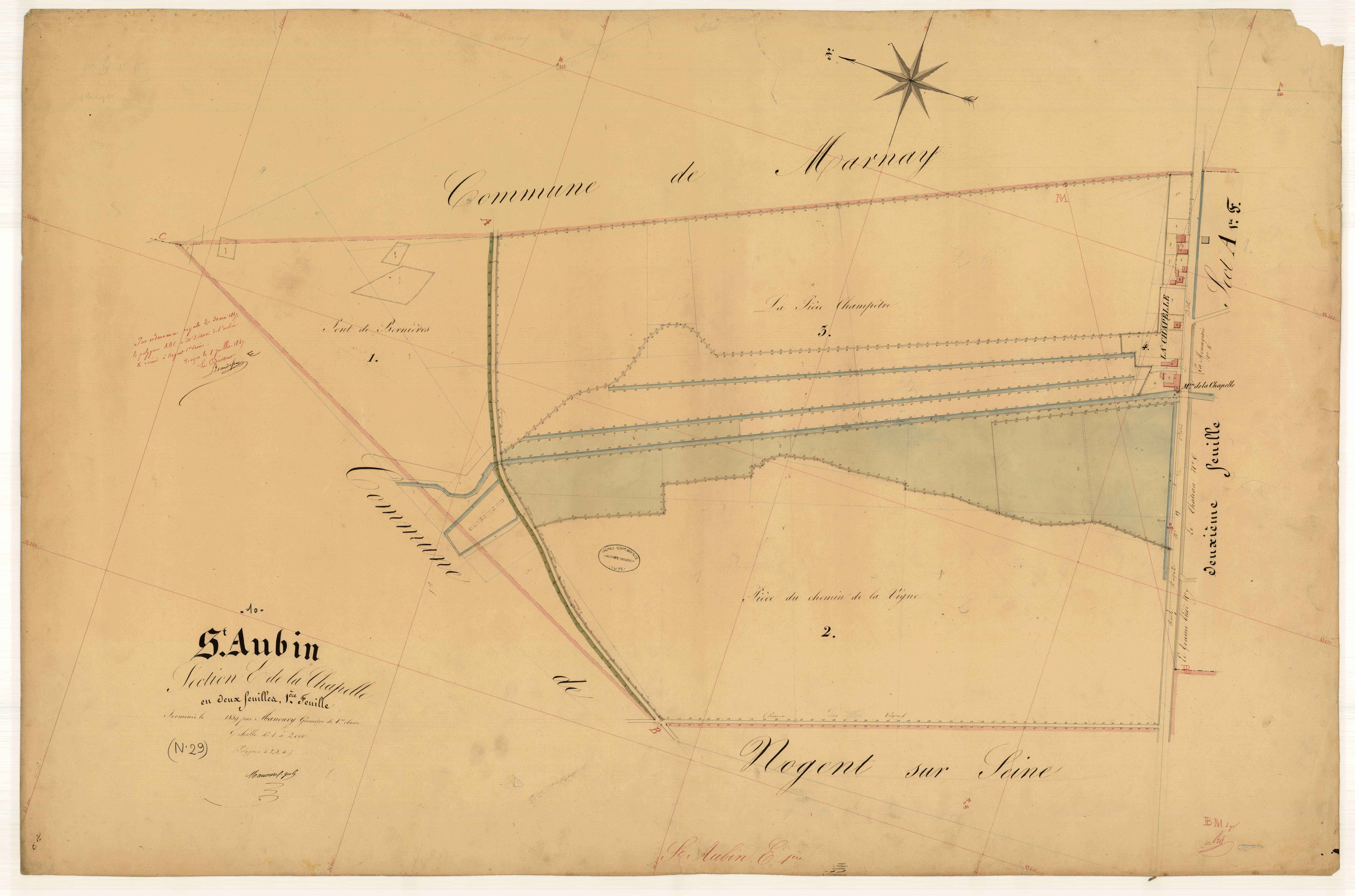 Saint-Aubin, section E dite de la Chapelle, feuille n° 1
