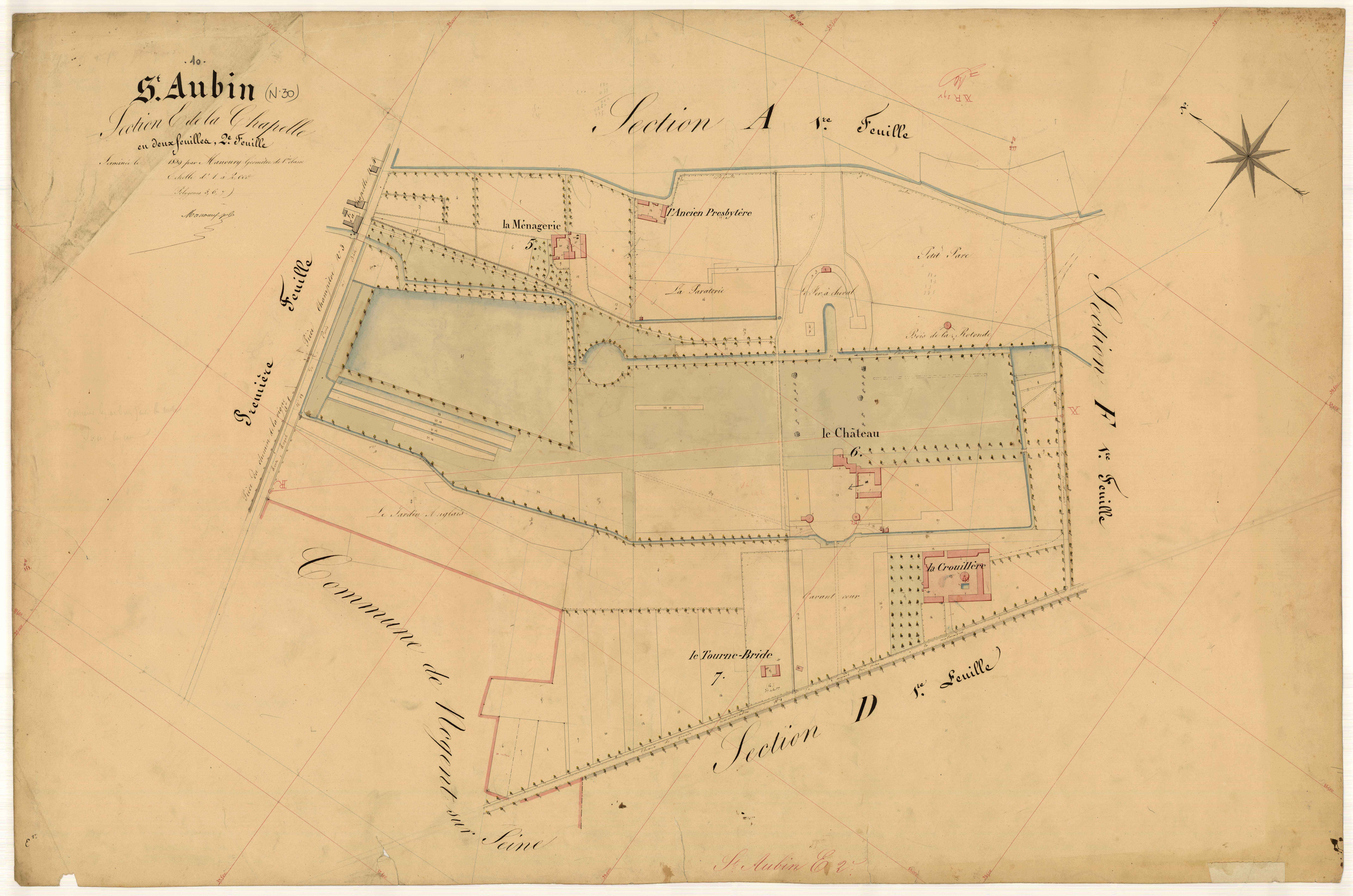 Saint-Aubin, section E dite de la Chapelle, feuille n° 2