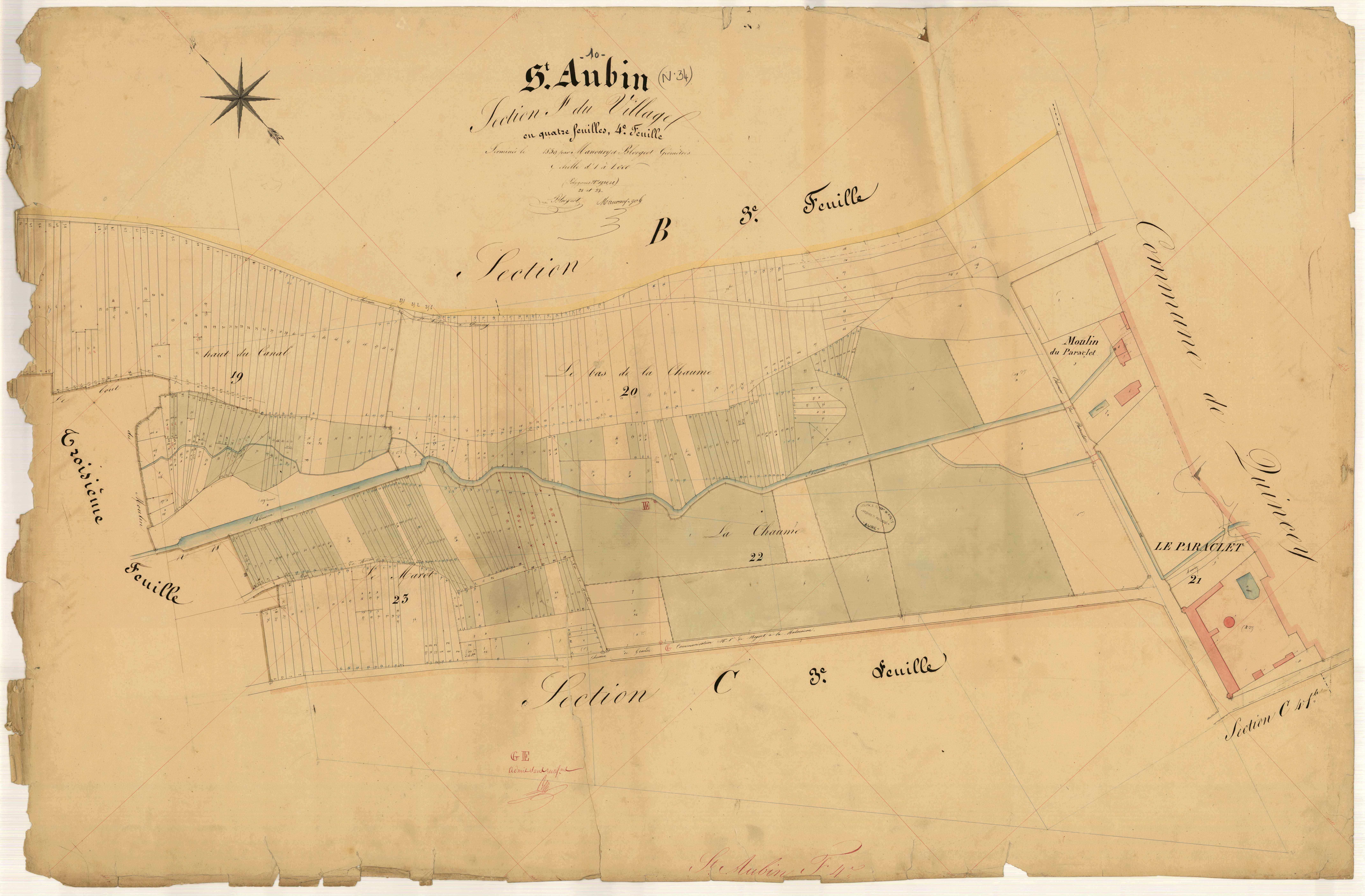 Saint-Aubin, section F dite du Village, feuille n° 4