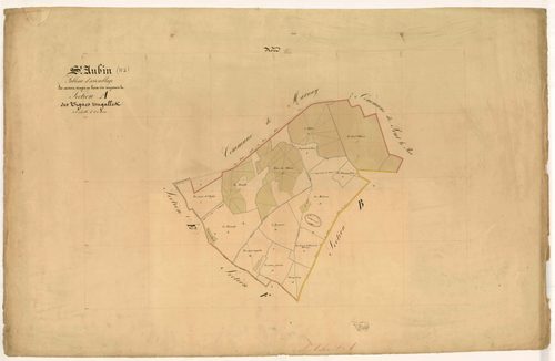 Saint-Aubin, tableau d'assemblage section A dite des Vignes Trugalles