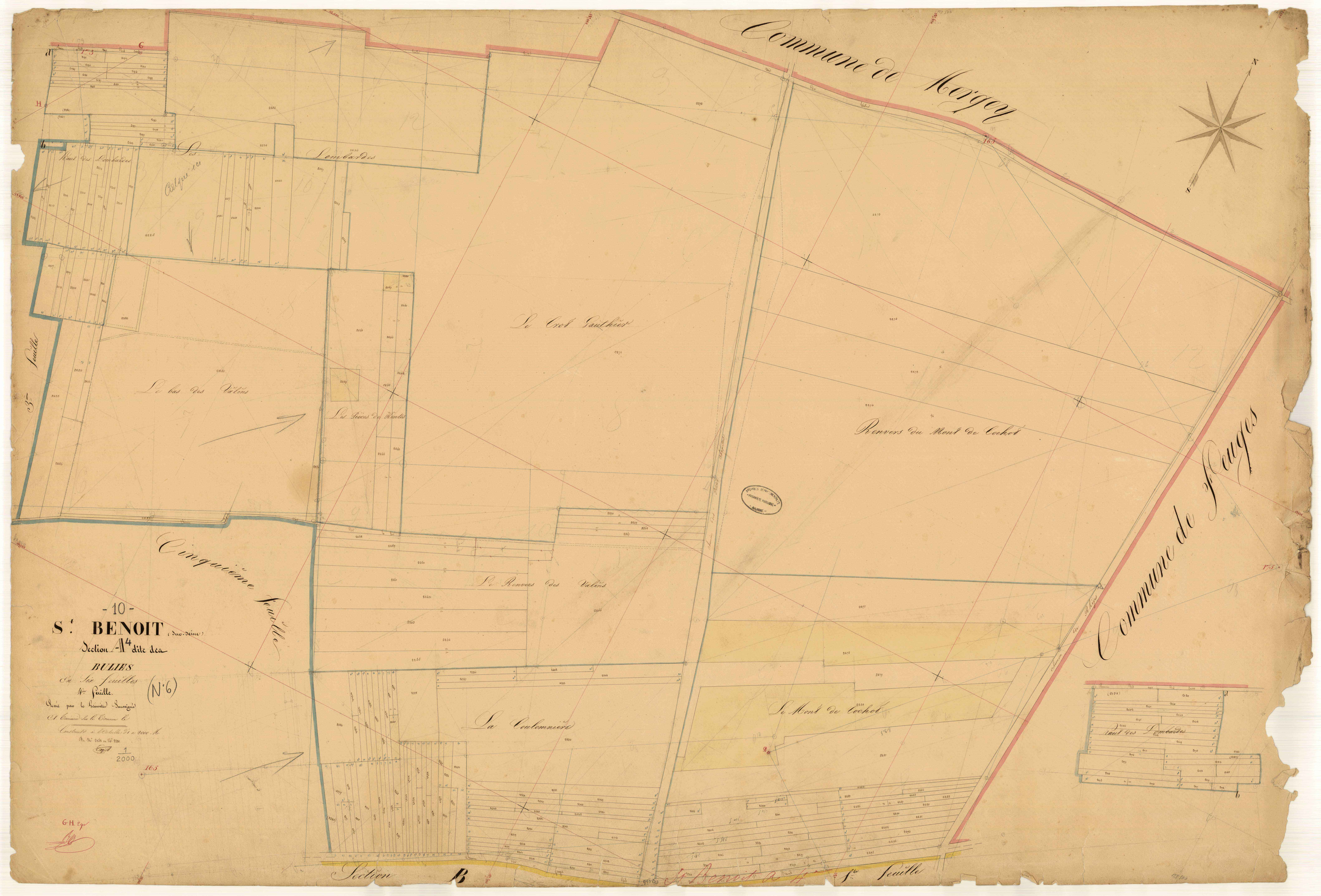 Saint-Benoît-sur-Seine, section A dite des Bulies, feuille n° 4, parcelles n° 2158-2380