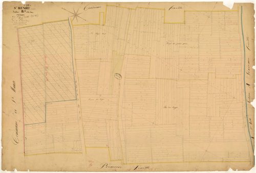 Saint-Benoît-sur-Seine, section B dite des Congés, feuille n° 2, parcelles n° 475-972