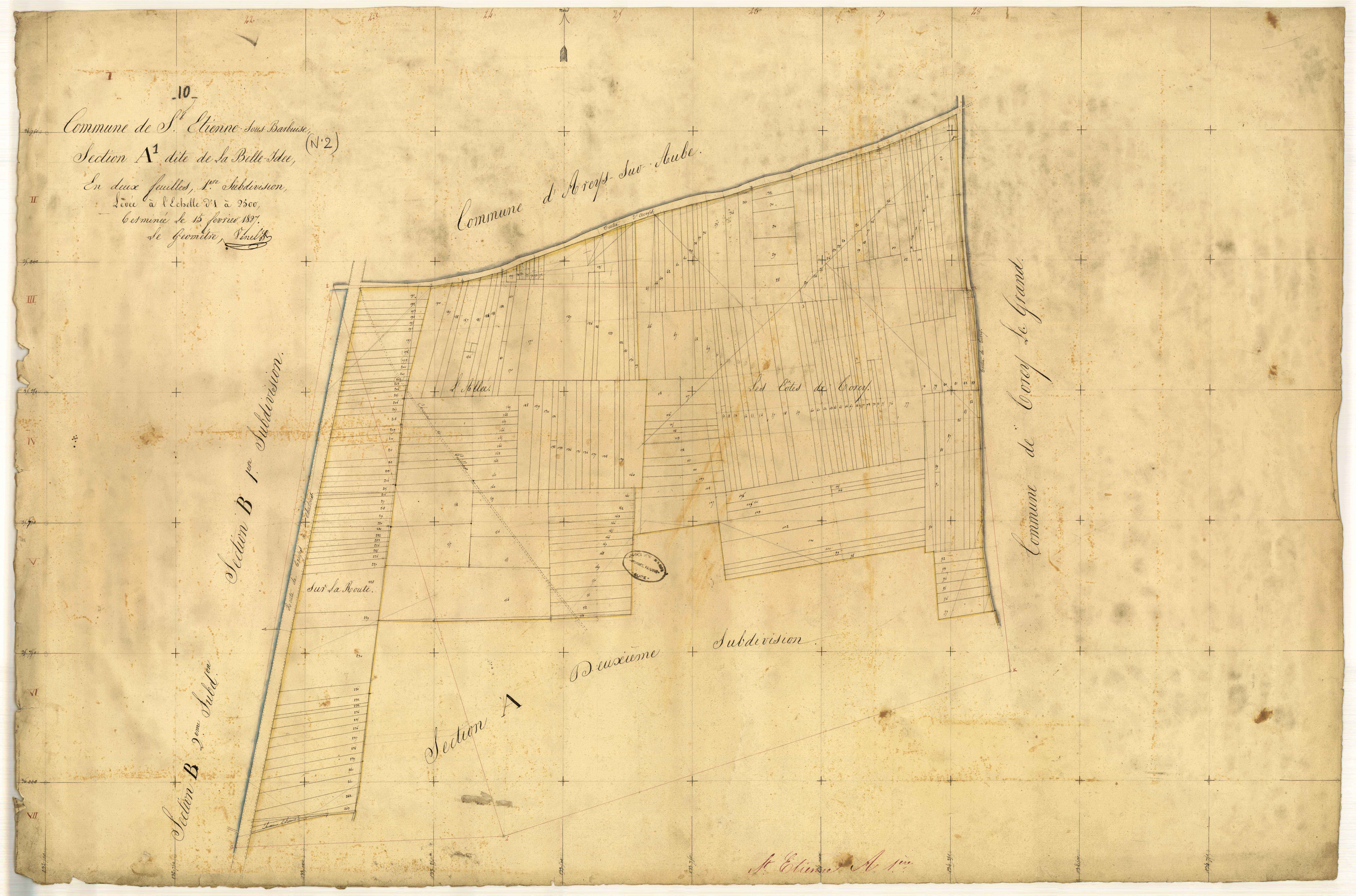 Saint-Etienne-sous-Barbuise, section A dite de la Belle Idée, feuille n° 1