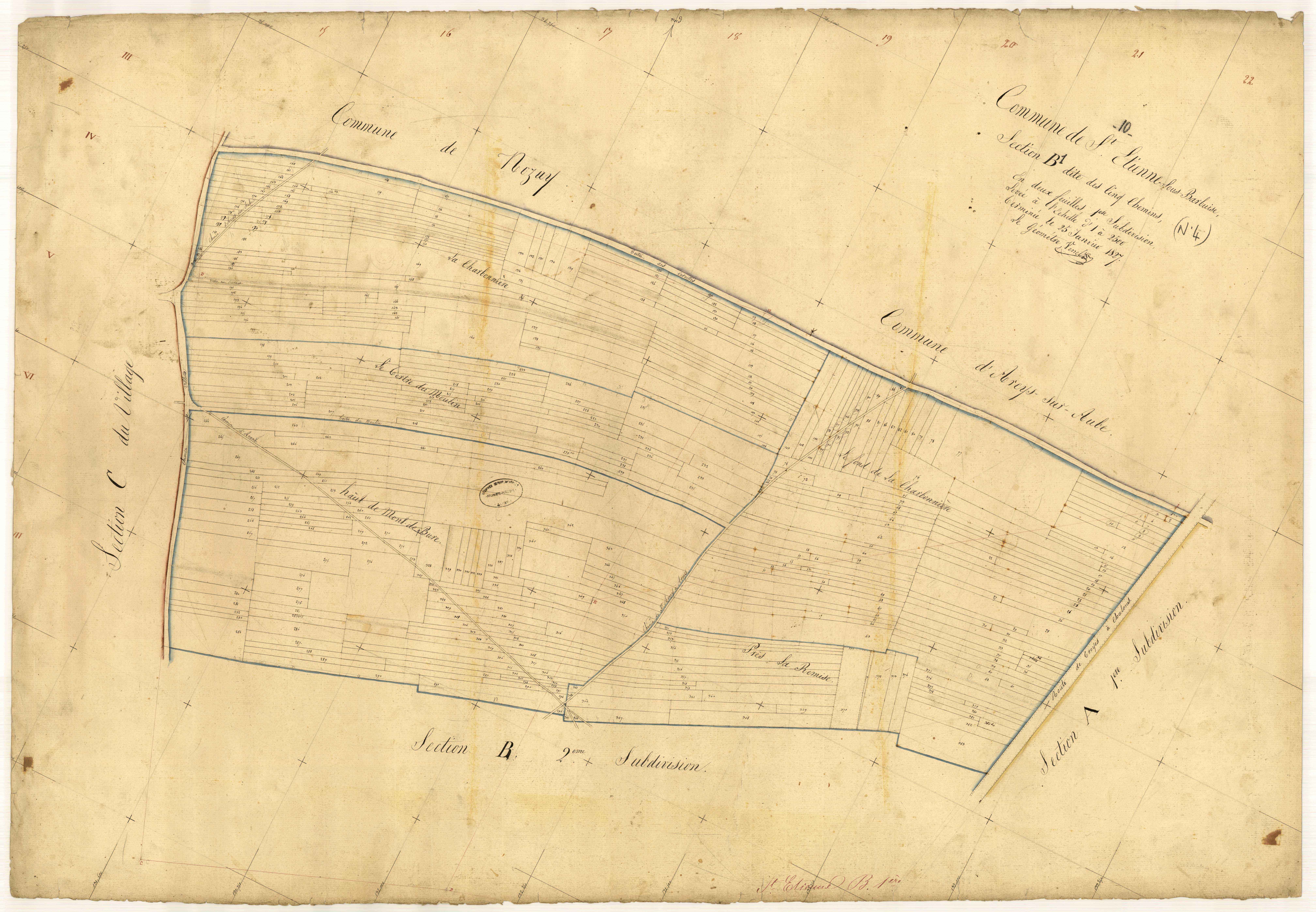 Saint-Etienne-sous-Barbuise, section B dite des 5 Chemins, feuille n° 1