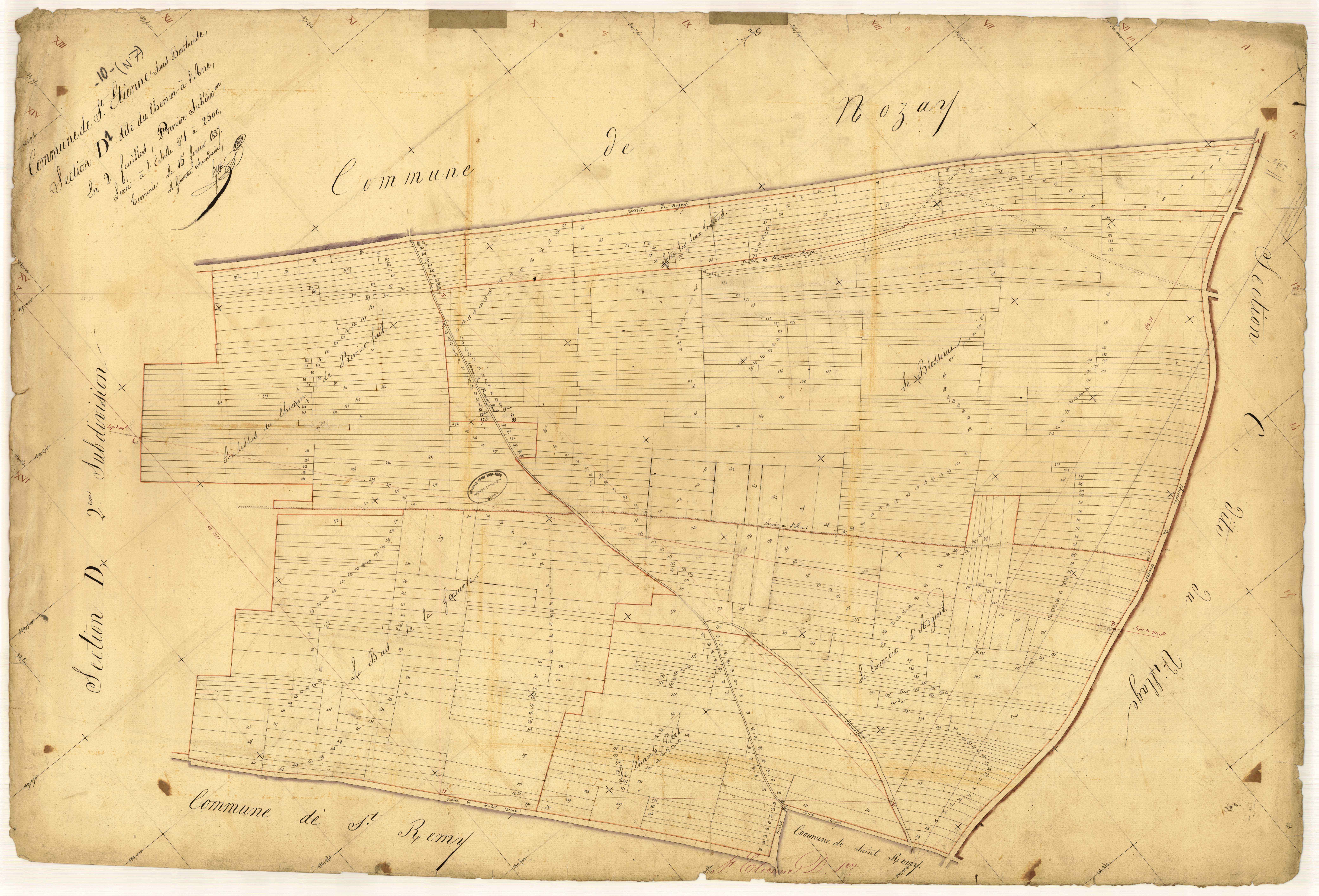 Saint-Etienne-sous-Barbuise, section D dite du Chemin à l'Ane, feuille n° 1