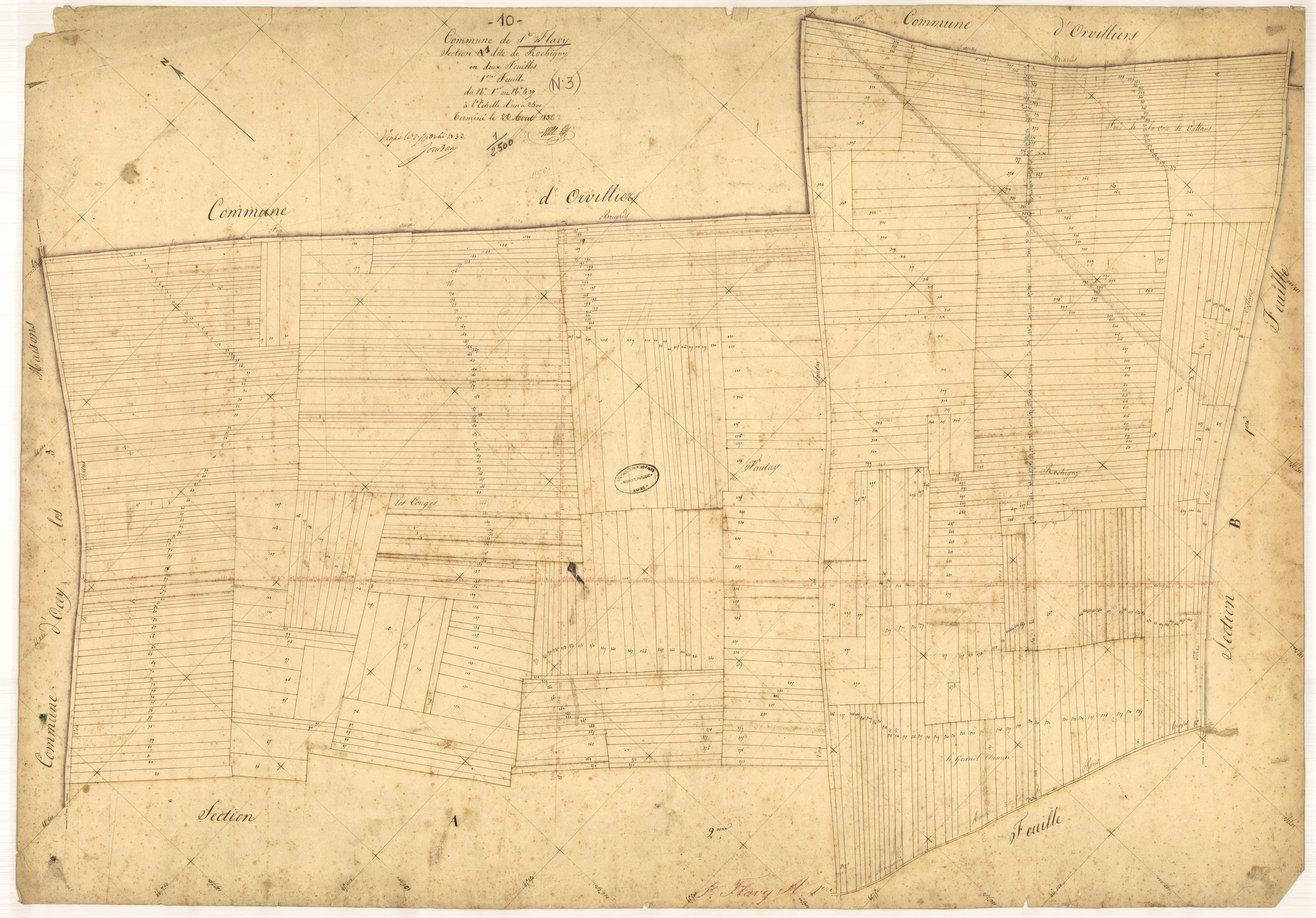 Saint-Flavy, section A dite de Rochigny, feuille n° 1, parcelles n° 1-539