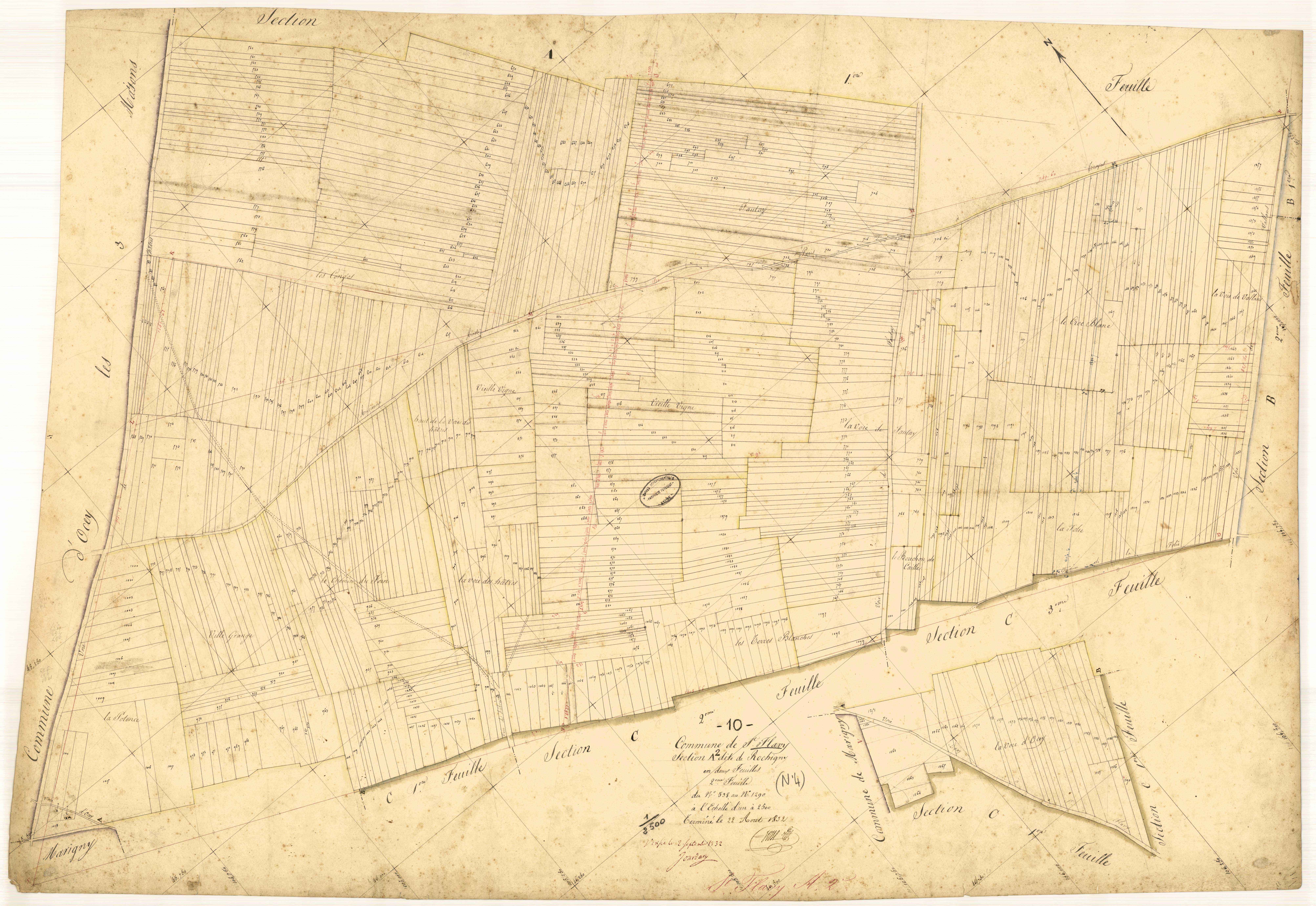 Saint-Flavy, section A dite de Rochigny, feuille n° 2, parcelles n° 538-1290