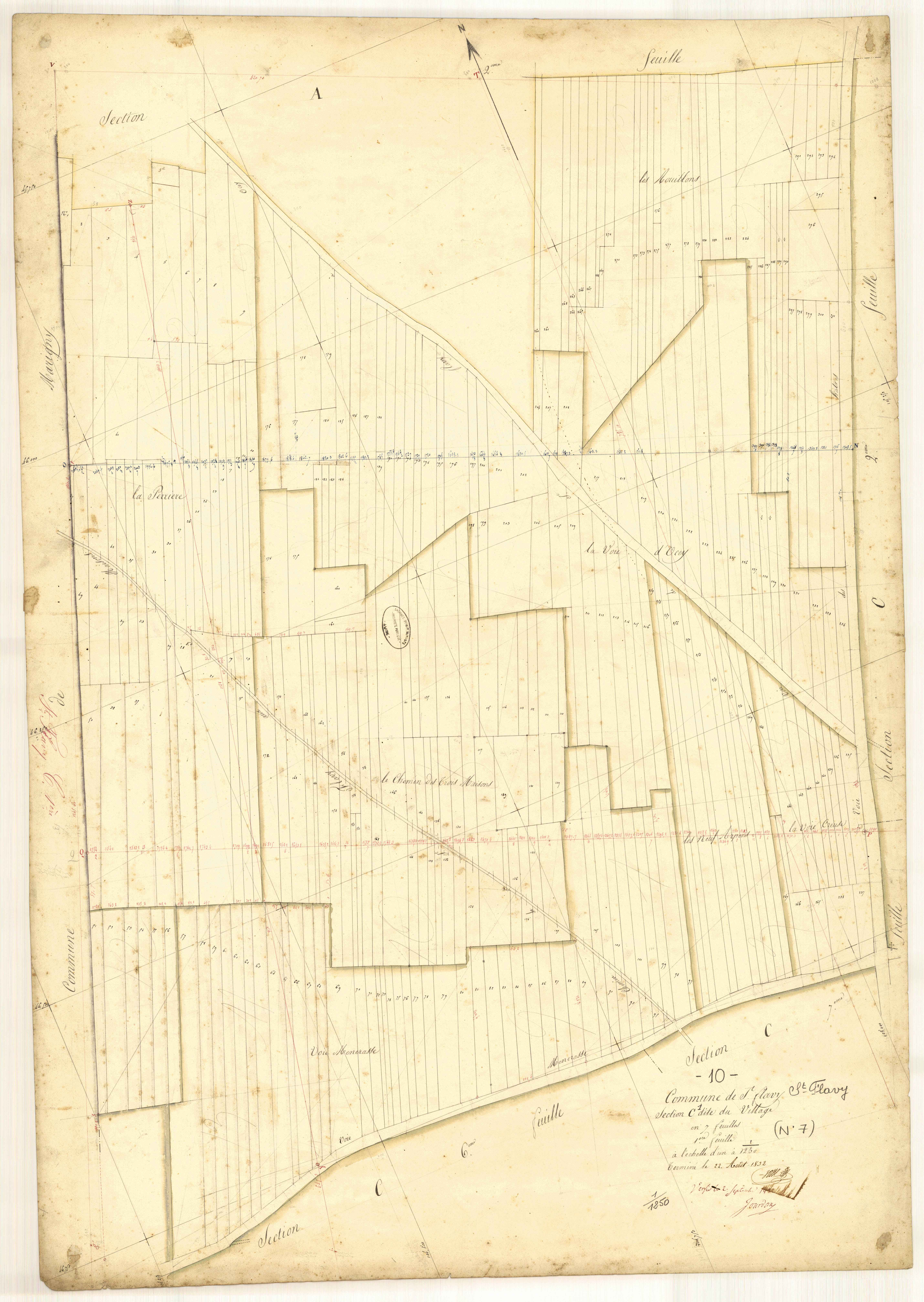 Saint-Flavy, section C dite du Village, feuille n° 1, parcelles n° 1-301