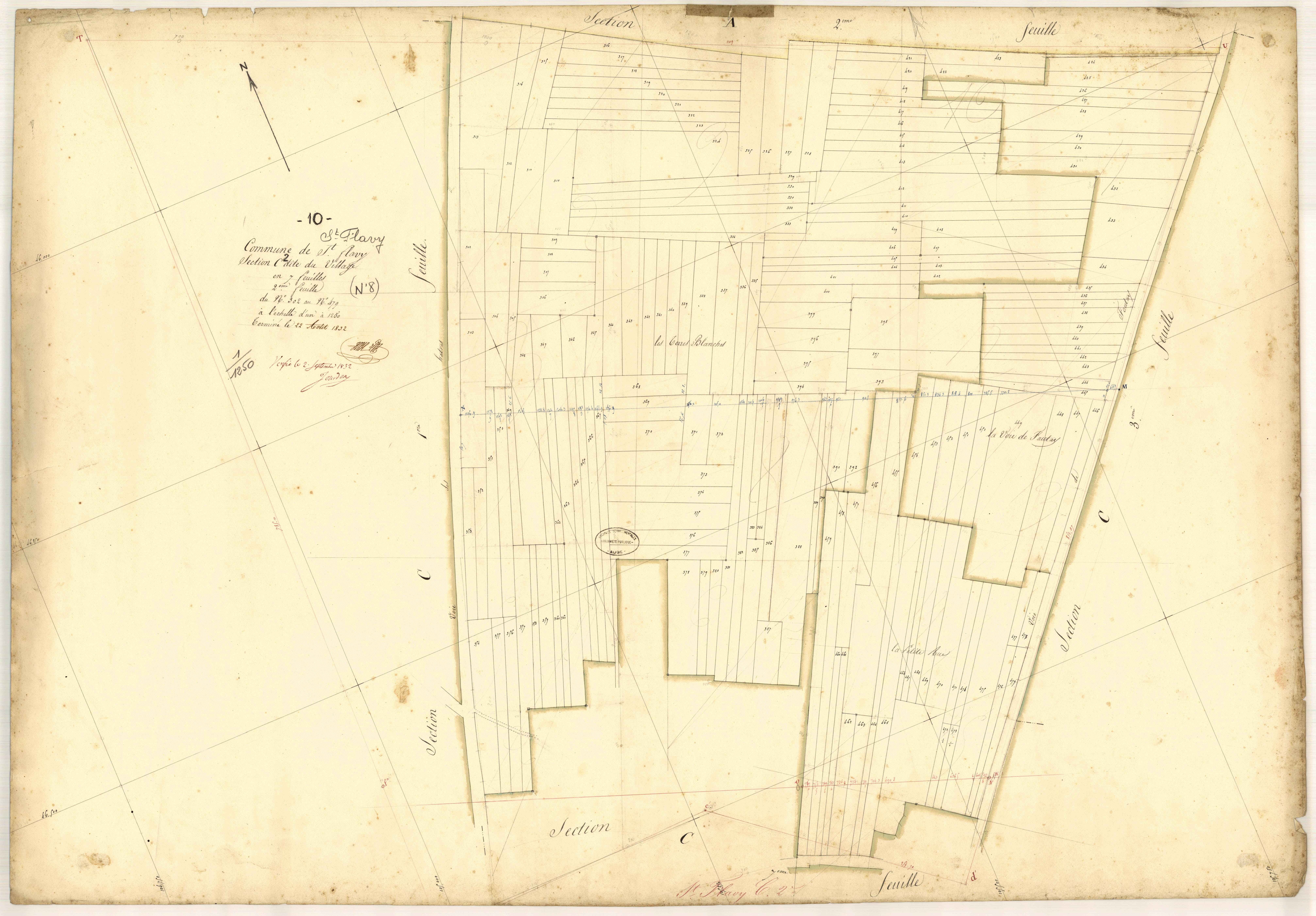 Saint-Flavy, section C dite du Village, feuille n° 2, parcelles n° 302-479