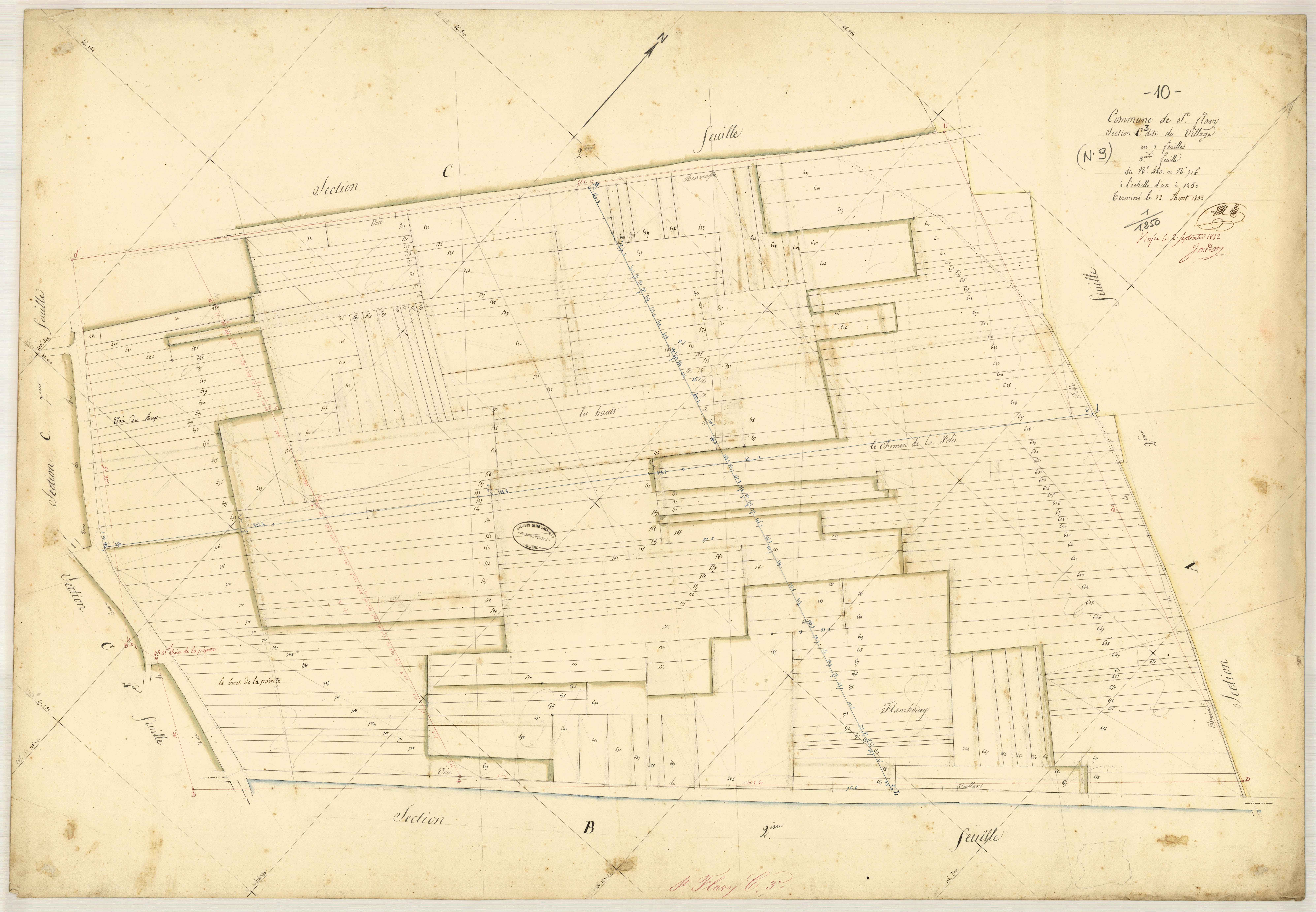 Saint-Flavy, section C dite du Village, feuille n° 3, parcelles n° 480-716
