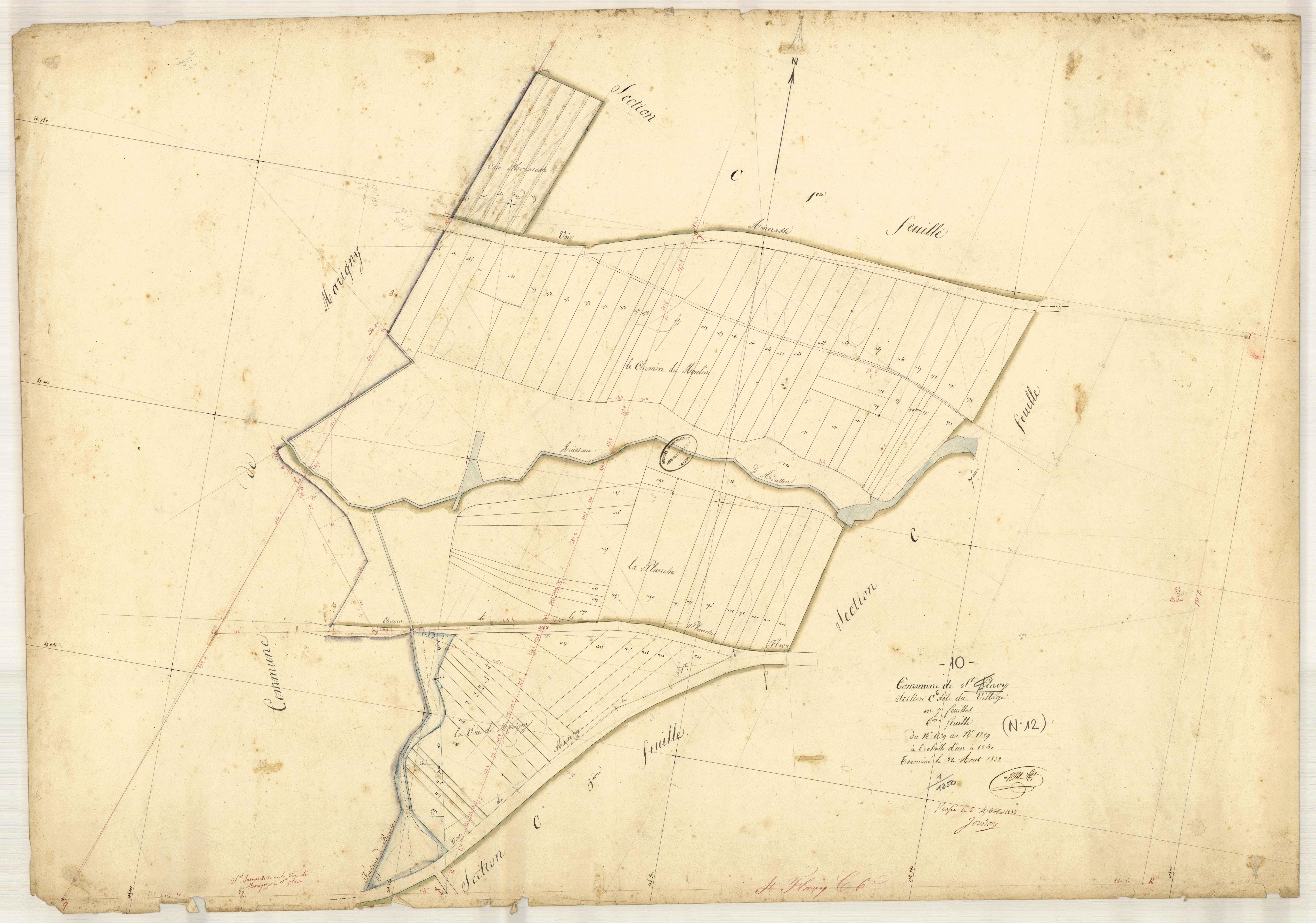 Saint-Flavy, section C dite du Village, feuille n° 6, parcelles n° 1139-1219