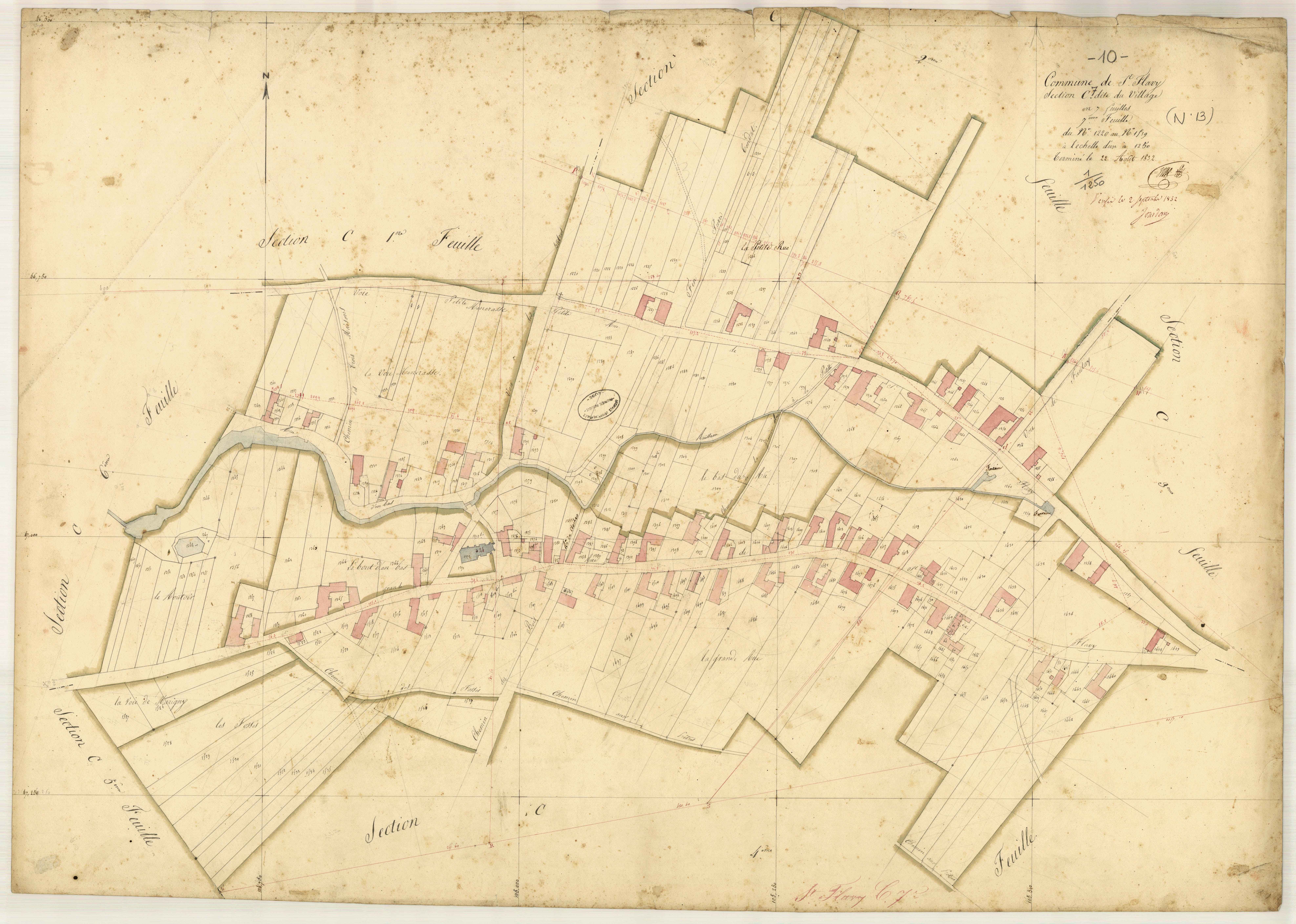 Saint-Flavy, section C dite du Village, feuille n° 7, parcelles n° 1220-1519
