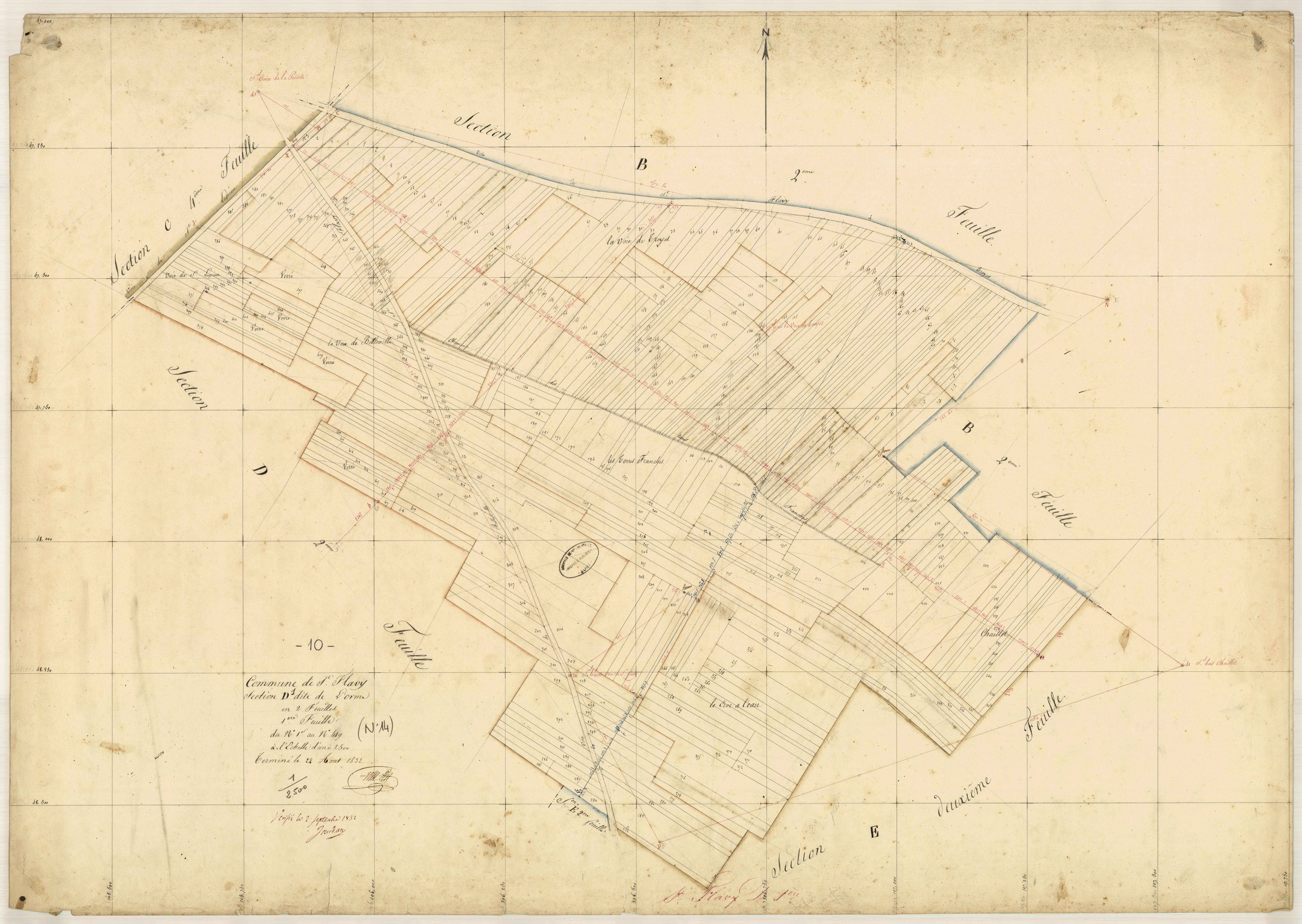 Saint-Flavy, section D dite de l'Orme, feuille n° 1, parcelles n° 1-409