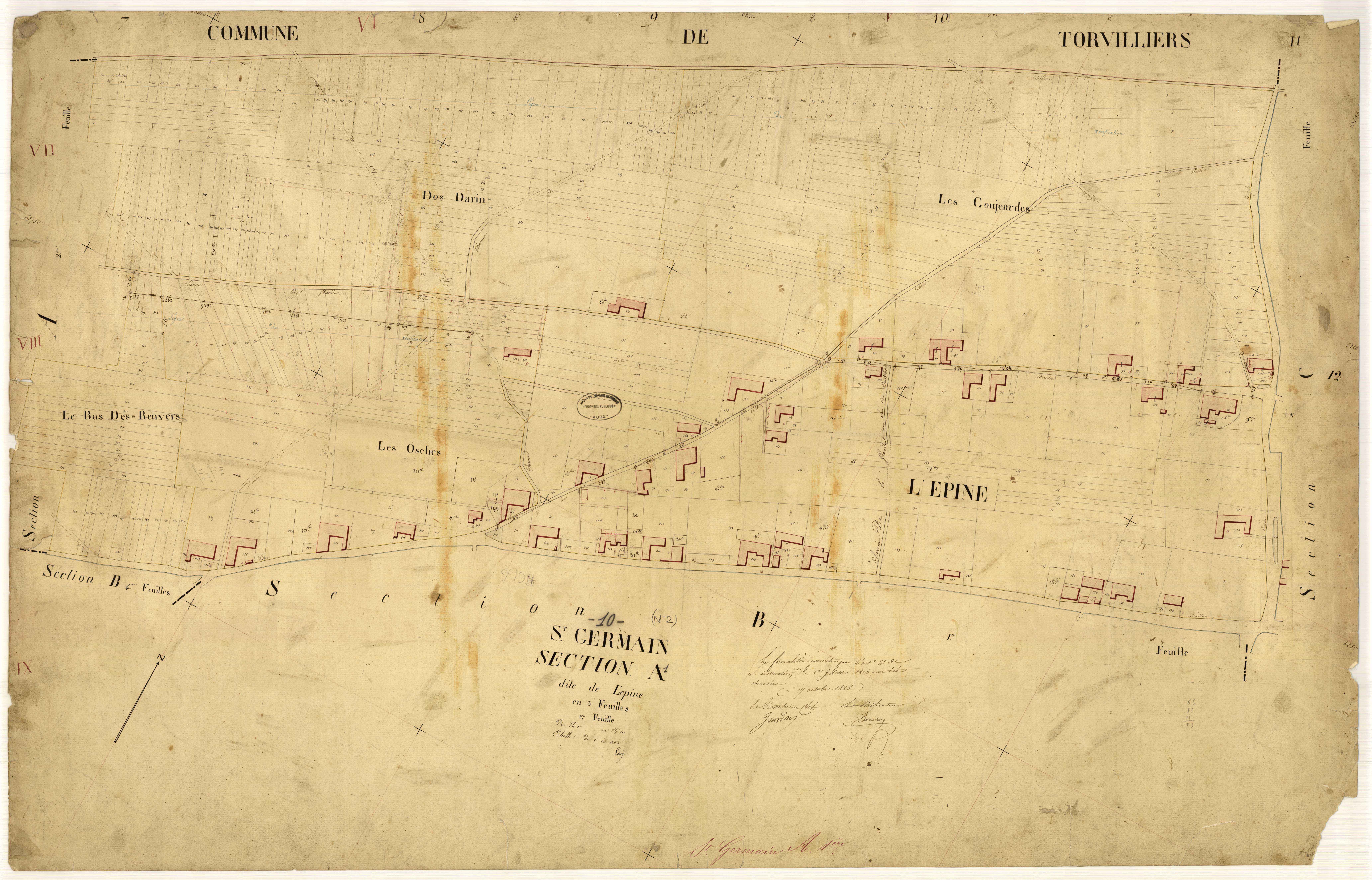 Saint-Germain, section A dite de l'Epine, feuille n° 1, parcelles n° 1-419