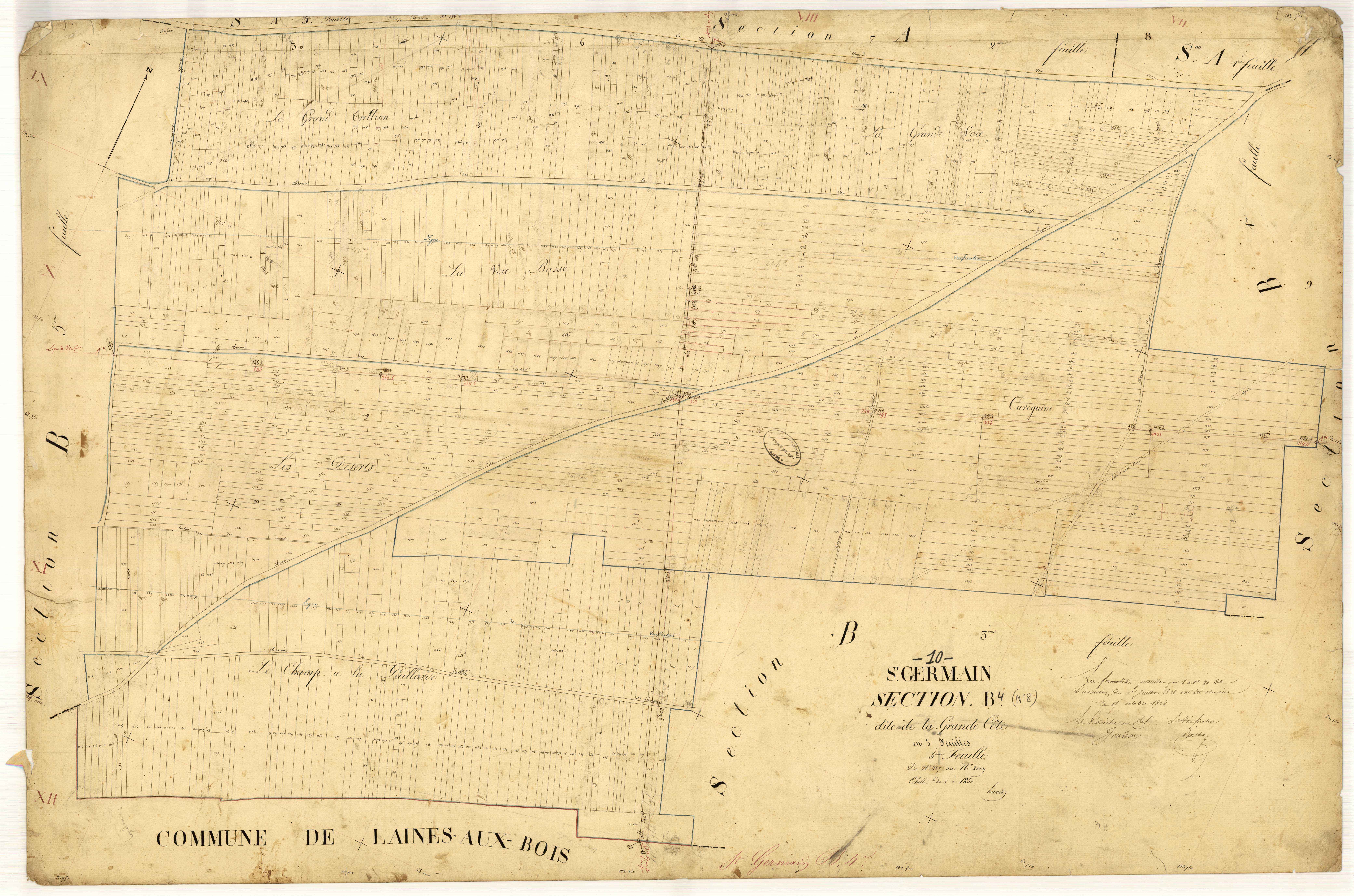 Saint-Germain, section B dite de la Grande Côte, feuille n° 4, parcelles n° 1137-2009
