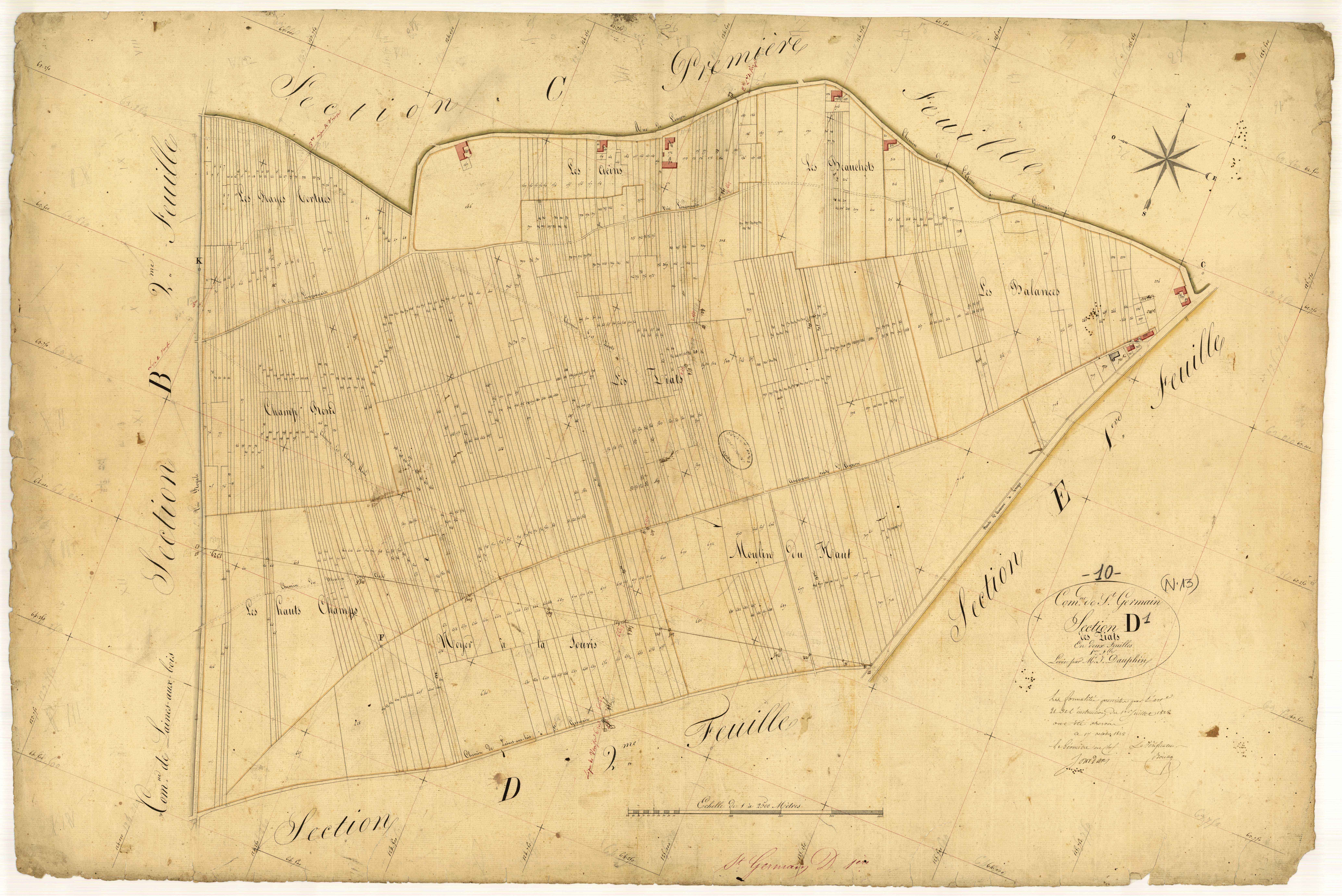Saint-Germain, section D dite des Tiats, feuille n° 1
