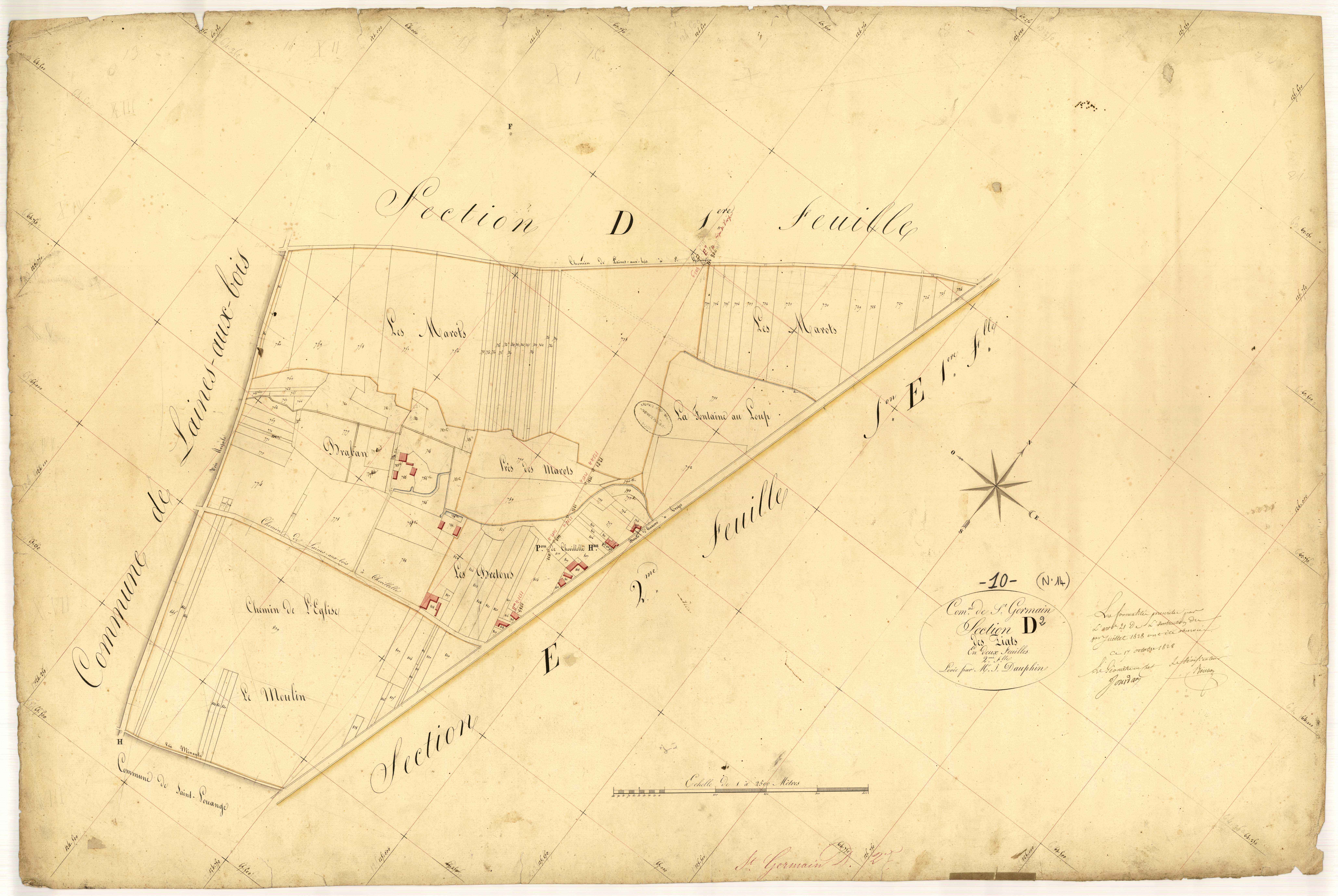 Saint-Germain, section D dite des Tiats, feuille n° 2