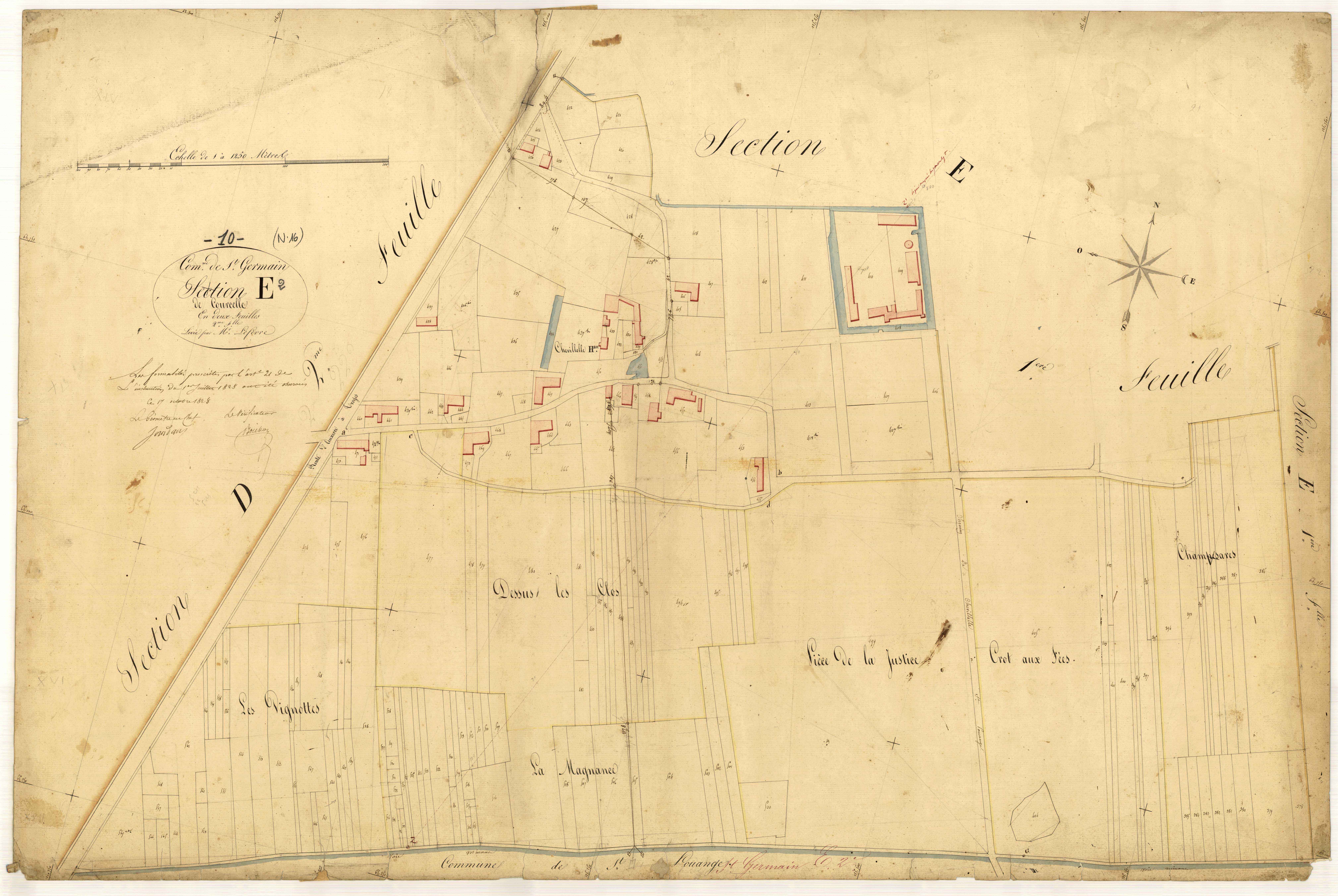 Saint-Germain, section E dite de Courcelles, feuille n° 2