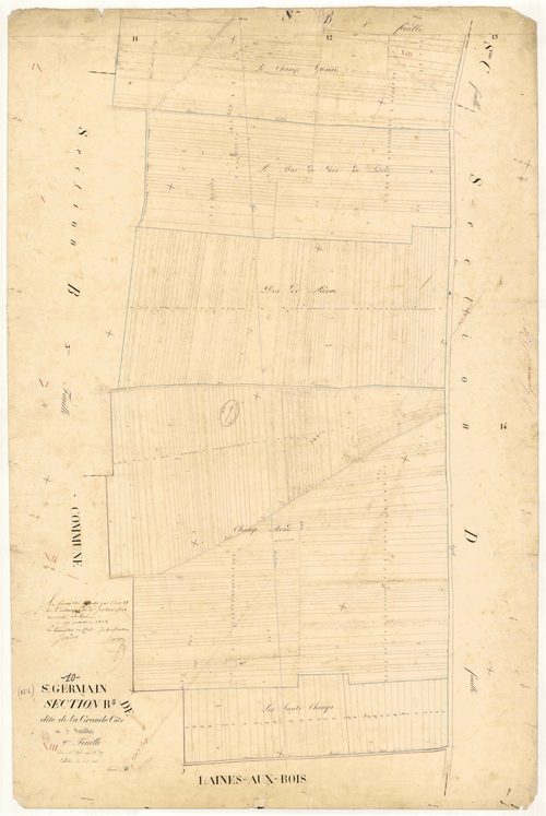 Saint-Germain, section B dite de la Grande Côte, feuille n° 2, parcelles n° 378-687