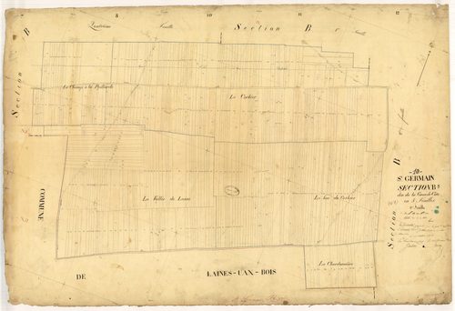 Saint-Germain, section B dite de la Grande Côte, feuille n° 3, parcelles n° 688-1136