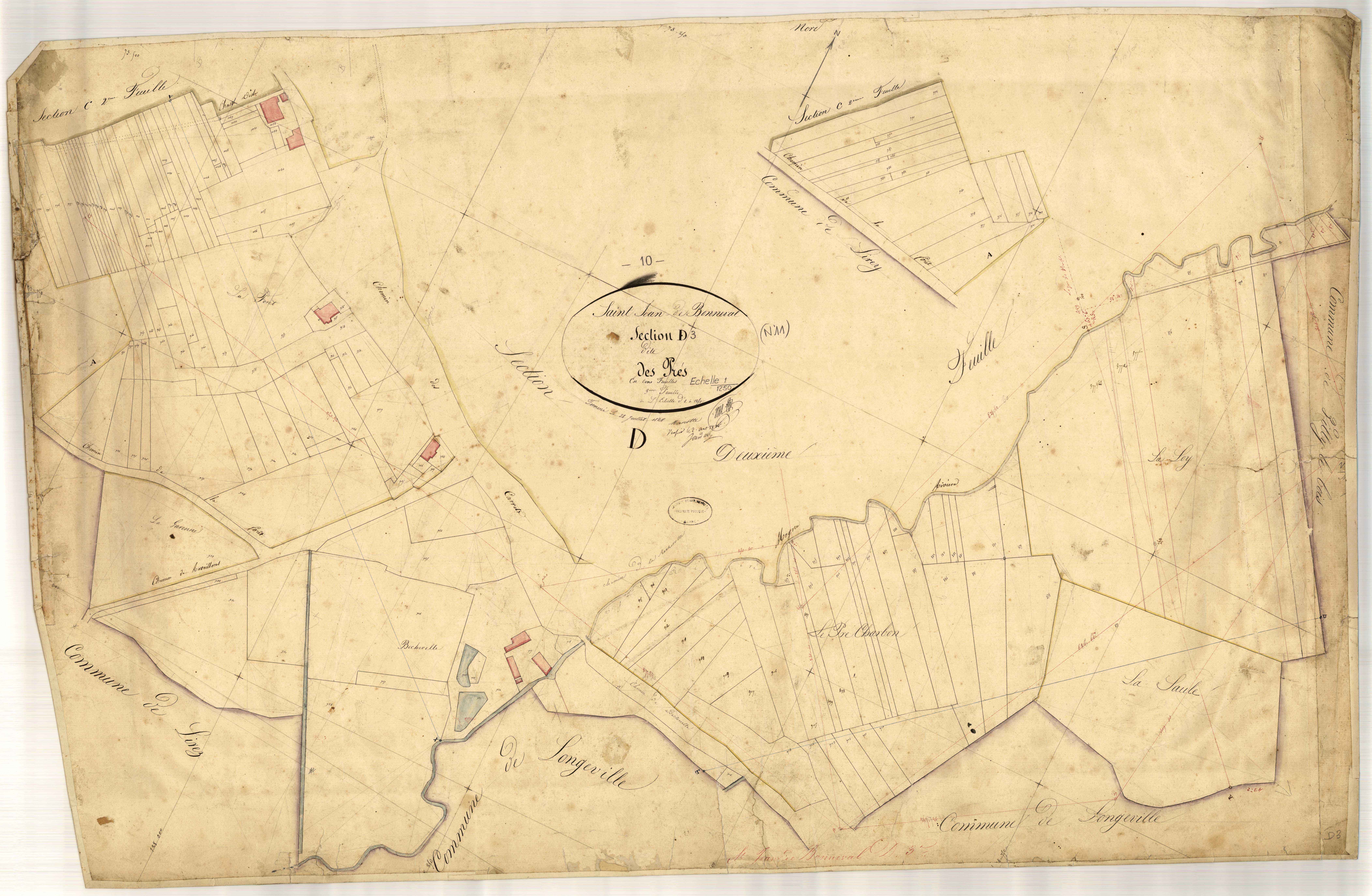 Saint-Jean-de-Bonneval, section D dite des Prés, feuille n° 3