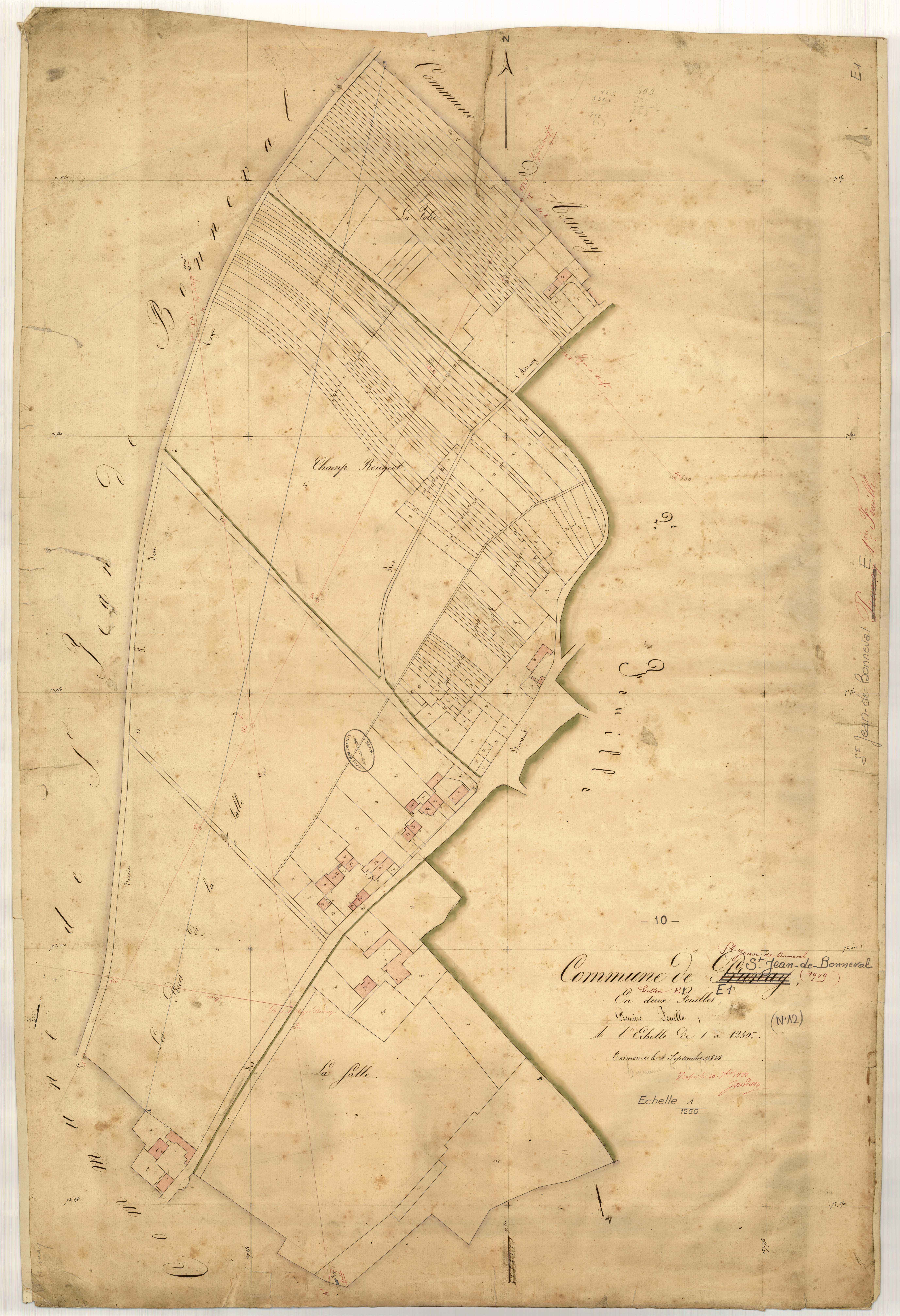 Saint-Jean-de-Bonneval, section E, feuille n° 1