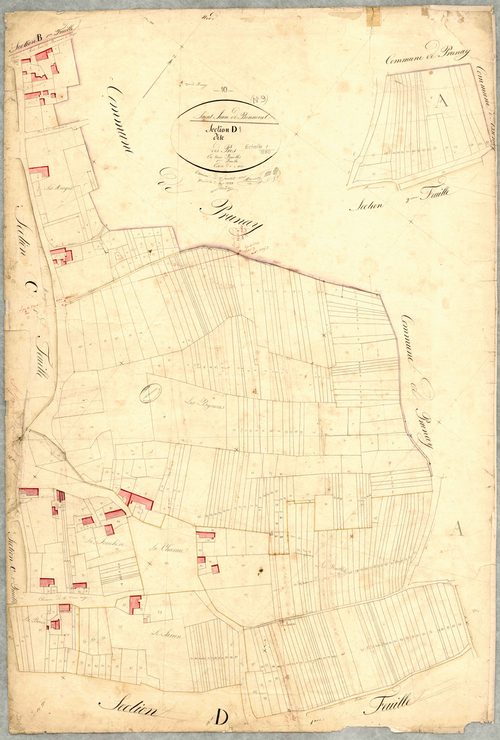 Saint-Jean-de-Bonneval, section D dite des Prés, feuille n° 1