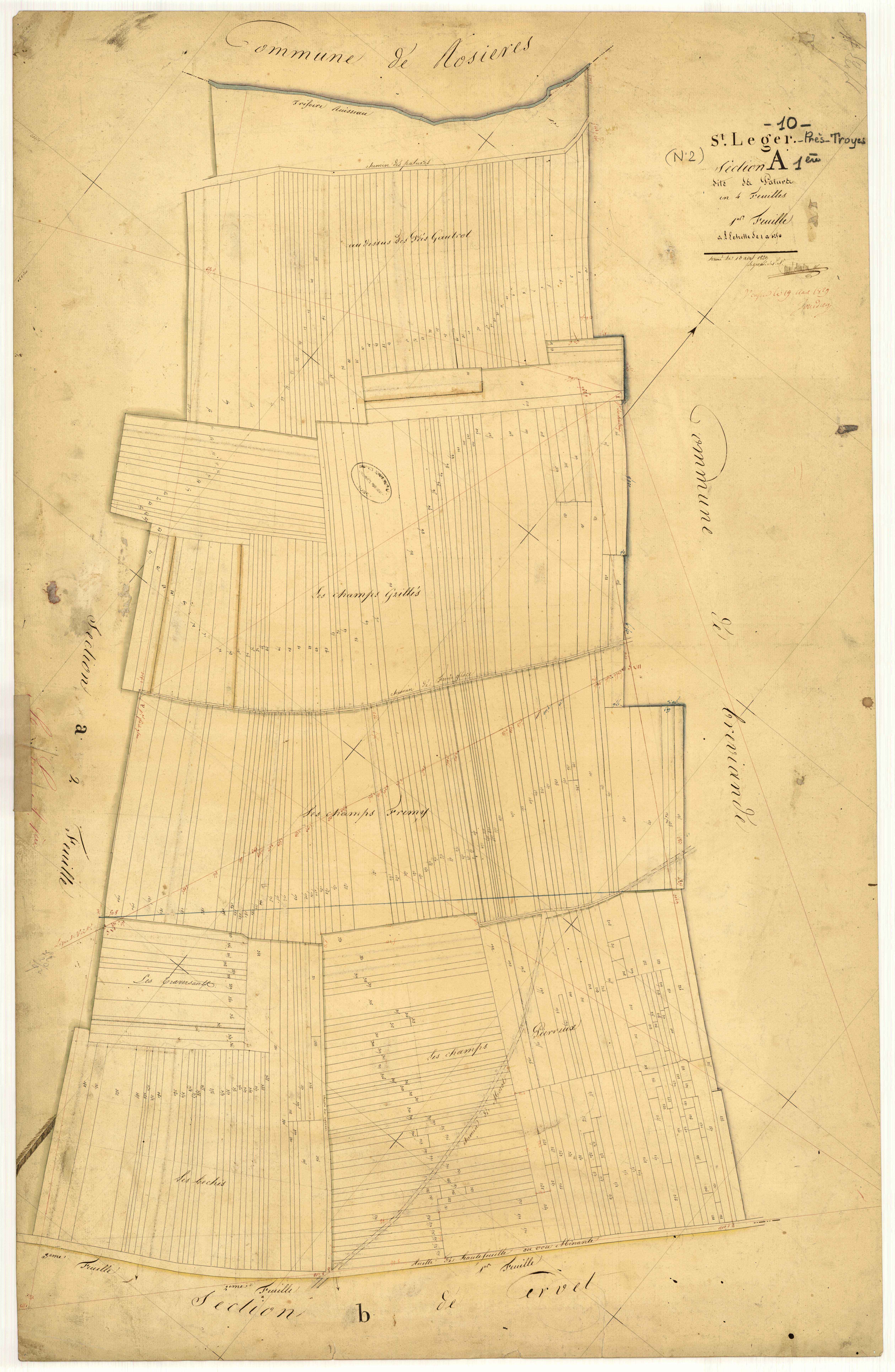 Saint-Léger-Près-Troyes, section A dite des Pâtures, feuille n° 1