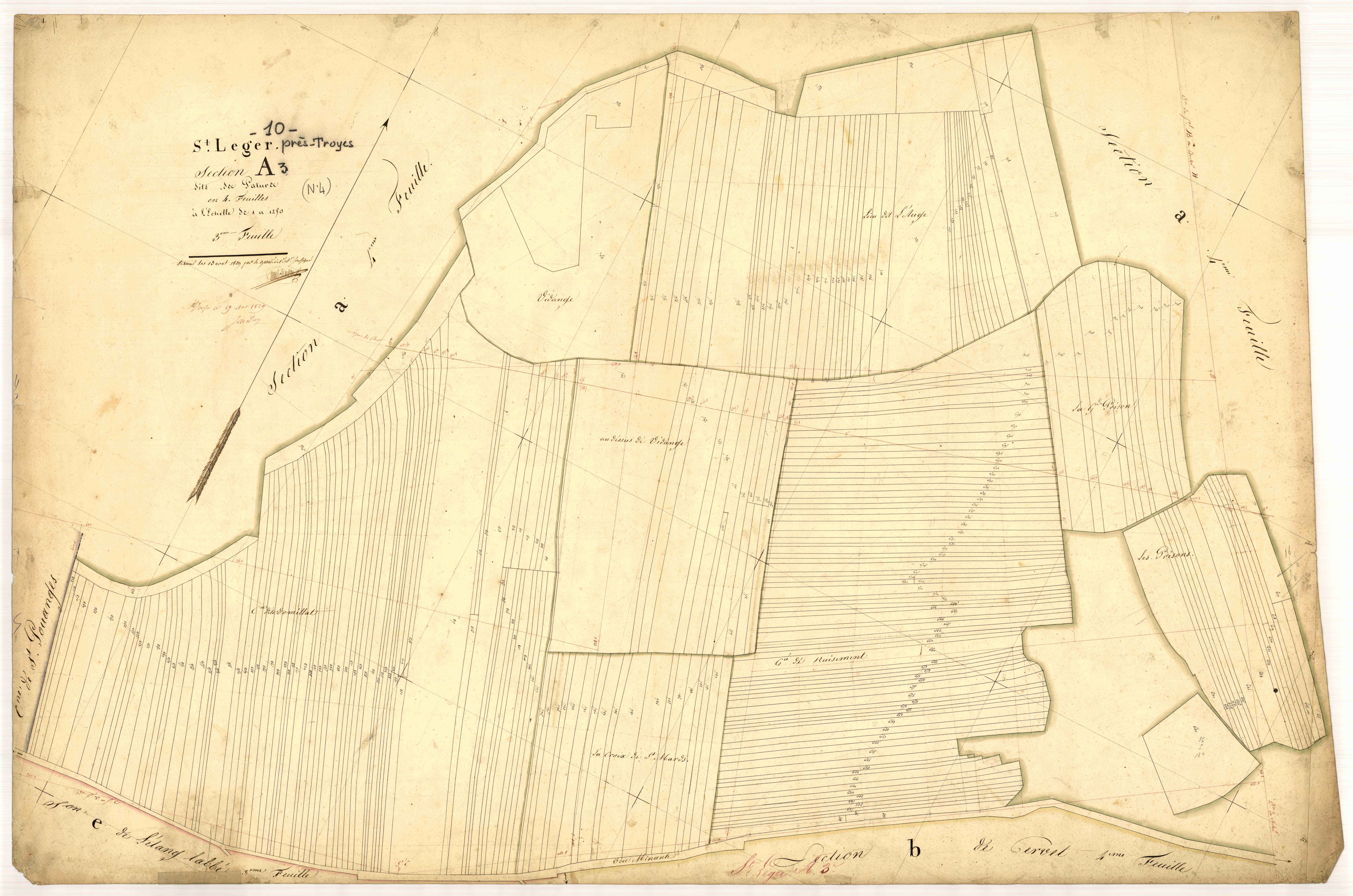 Saint-Léger-Près-Troyes, section A dite des Pâtures, feuille n° 3