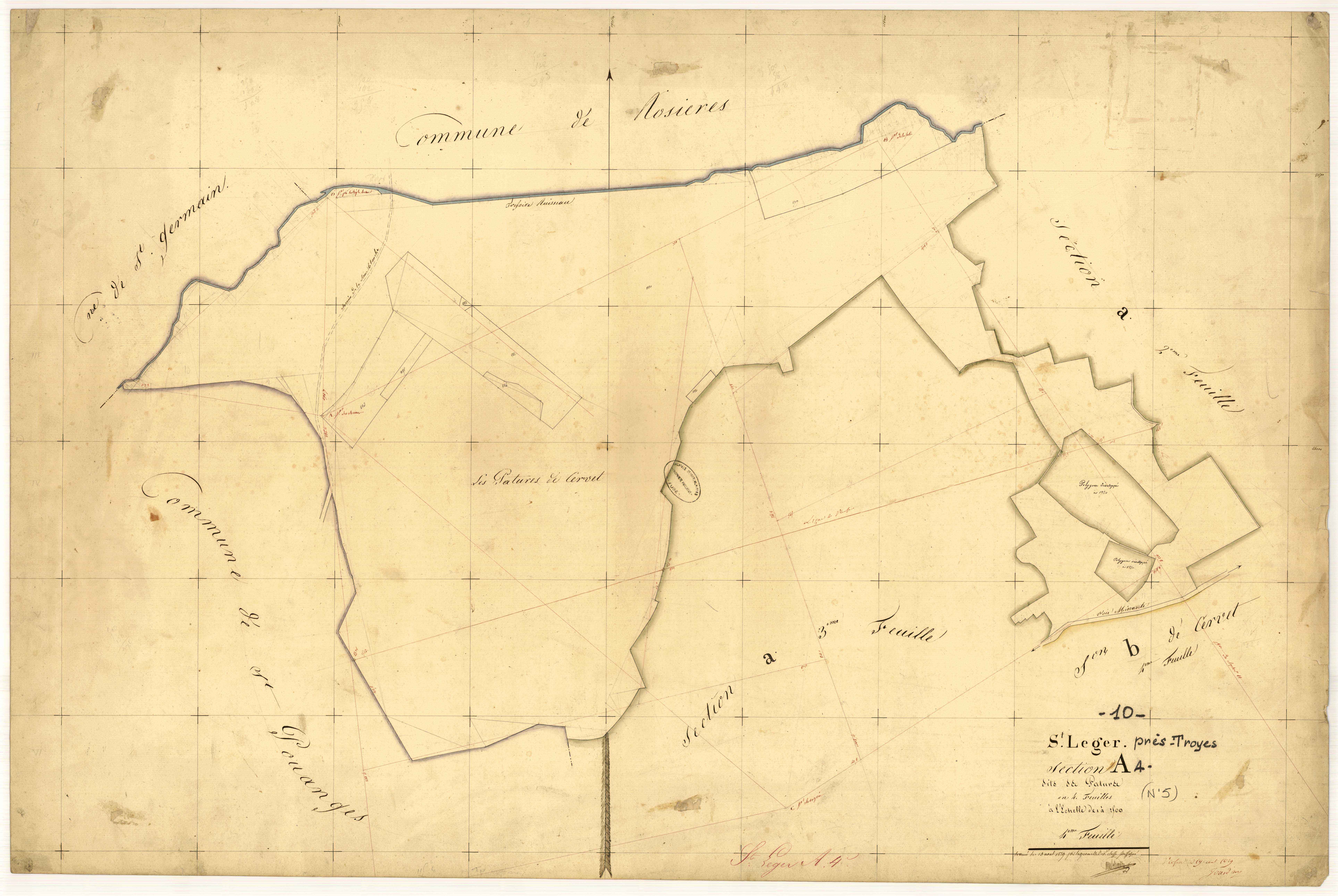 Saint-Léger-Près-Troyes, section A dite des Pâtures, feuille n° 4