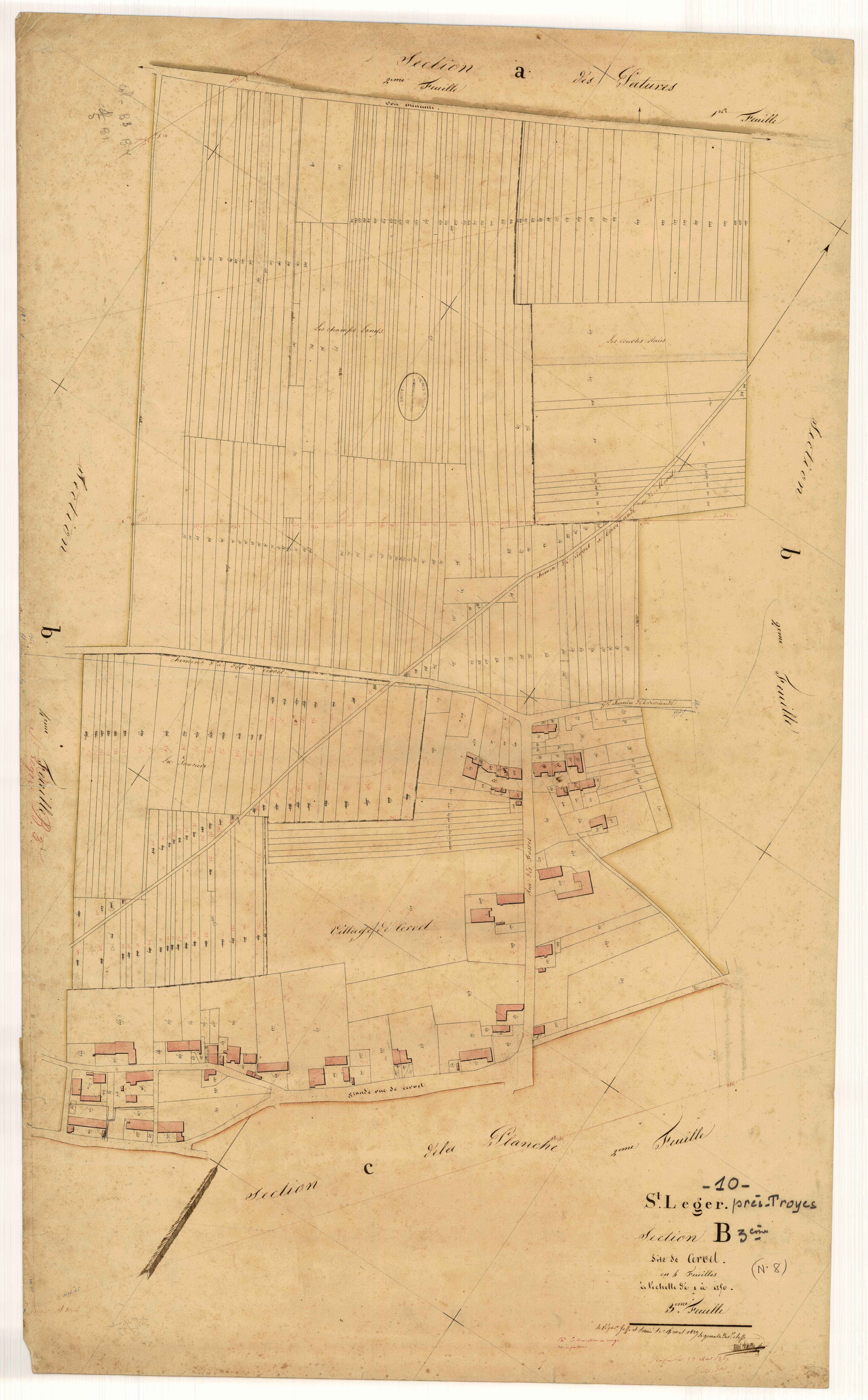 Saint-Léger-Près-Troyes, section B dite de Cervet, feuille n° 3