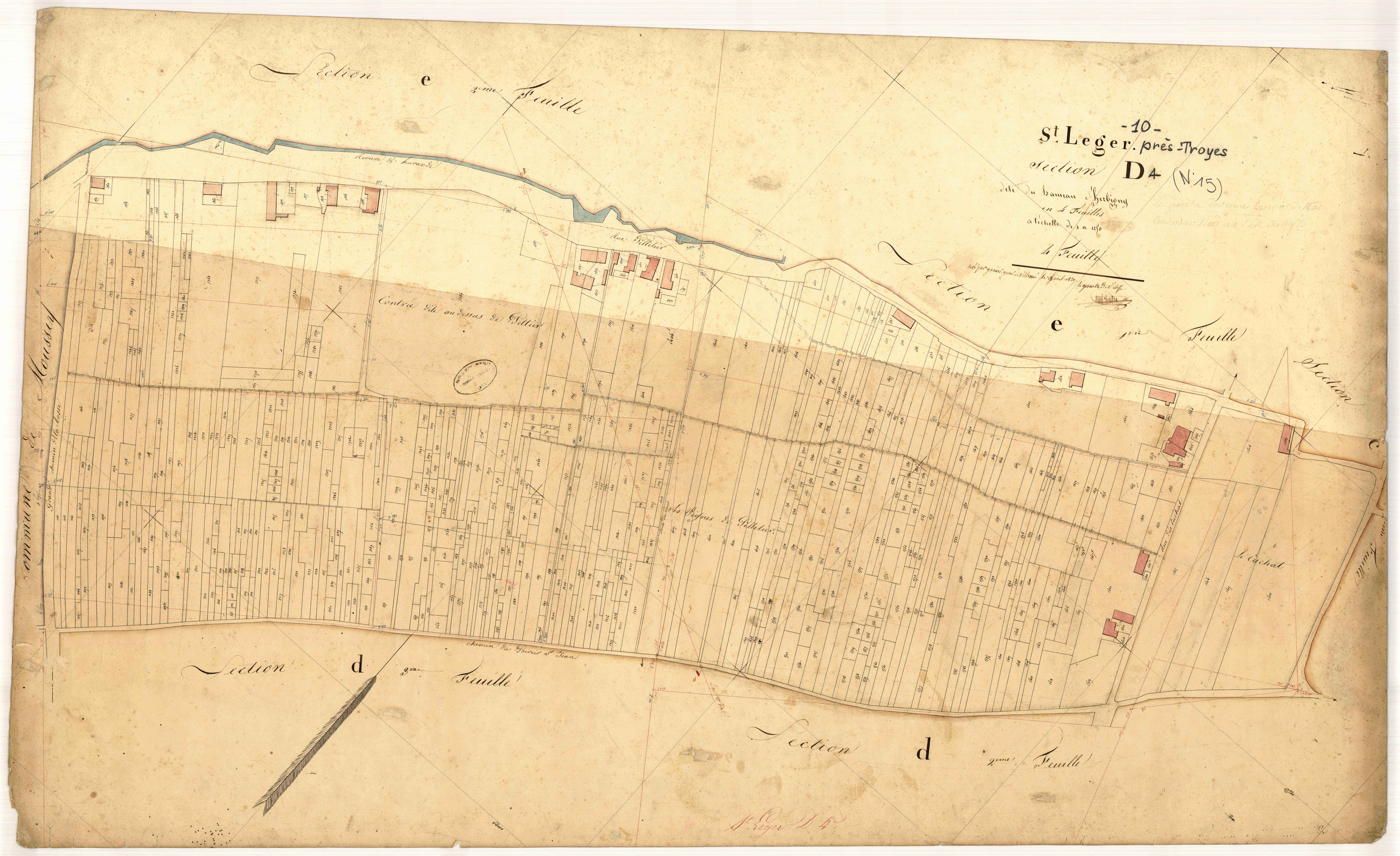 Saint-Léger-Près-Troyes, section D dite d'Herbigny, feuille n° 4