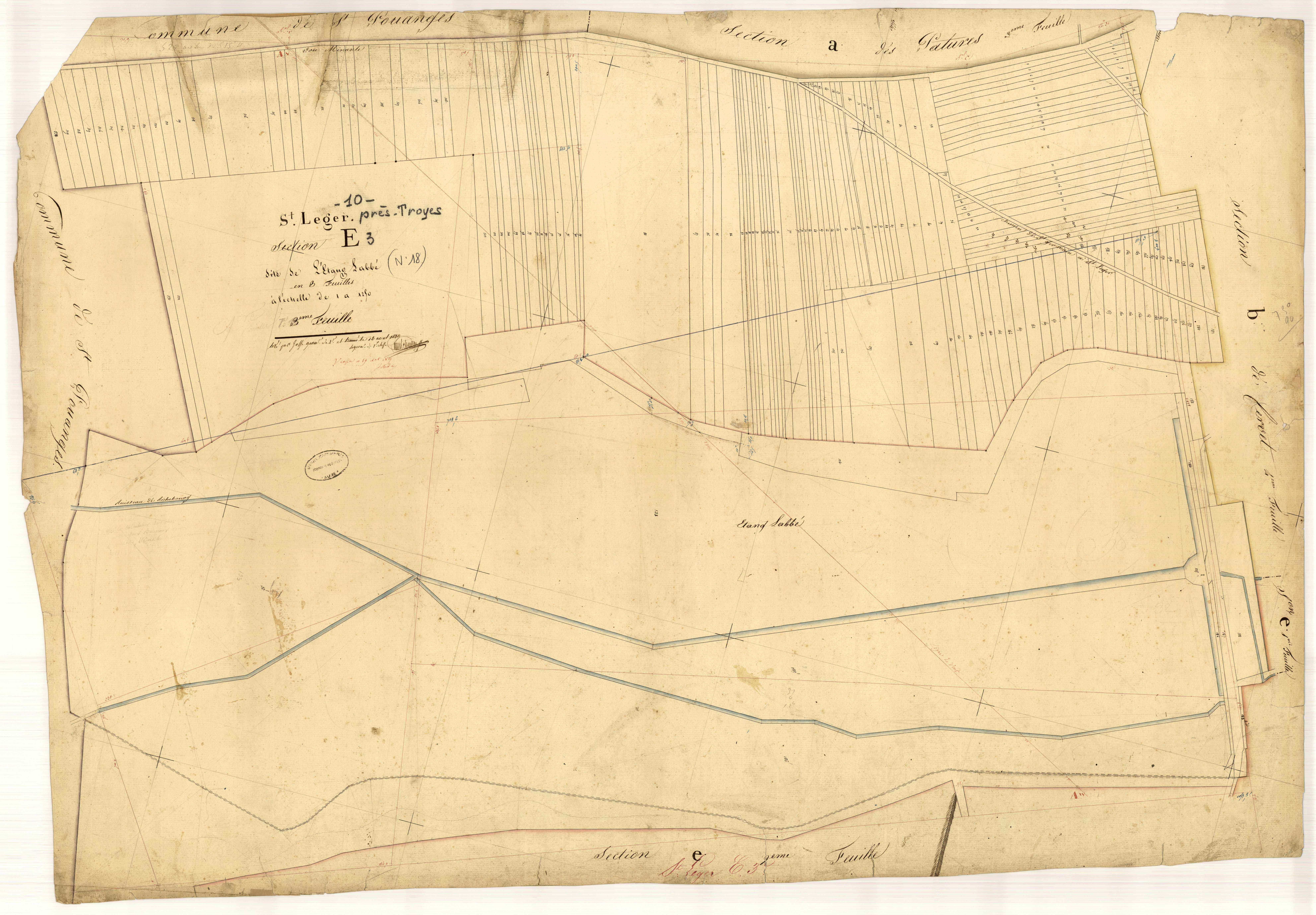 Saint-Léger-Près-Troyes, section E dite de l'Etang l'Abbé, feuille n° 3
