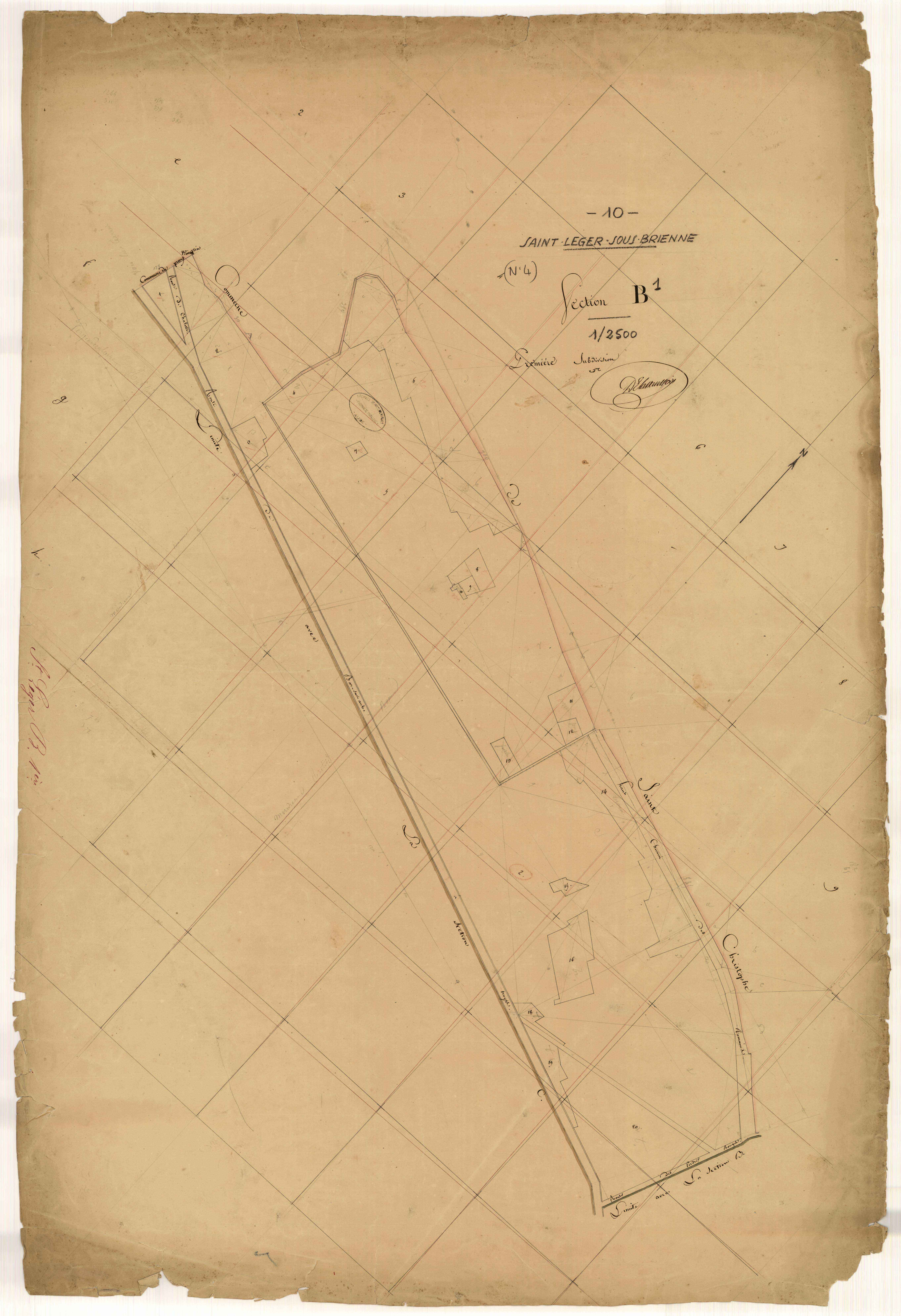 Saint-Léger-sous-Brienne, section B, feuille n° 1