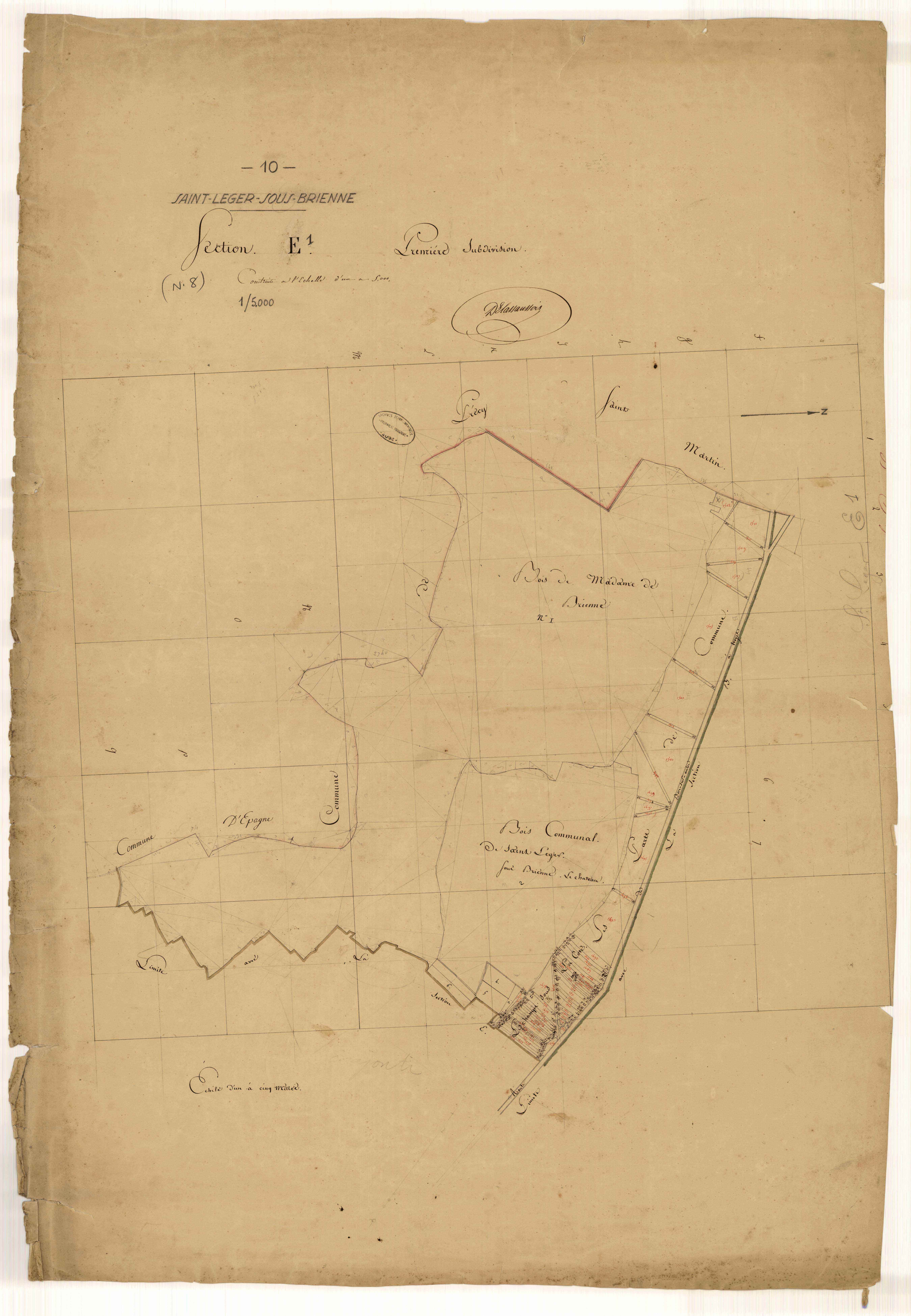 Saint-Léger-sous-Brienne, section E, feuille n° 1