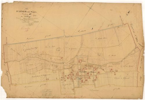 Saint-Léger-sous-Margerie, section B dite du Village, feuille n° 1, parcelles n°1-601