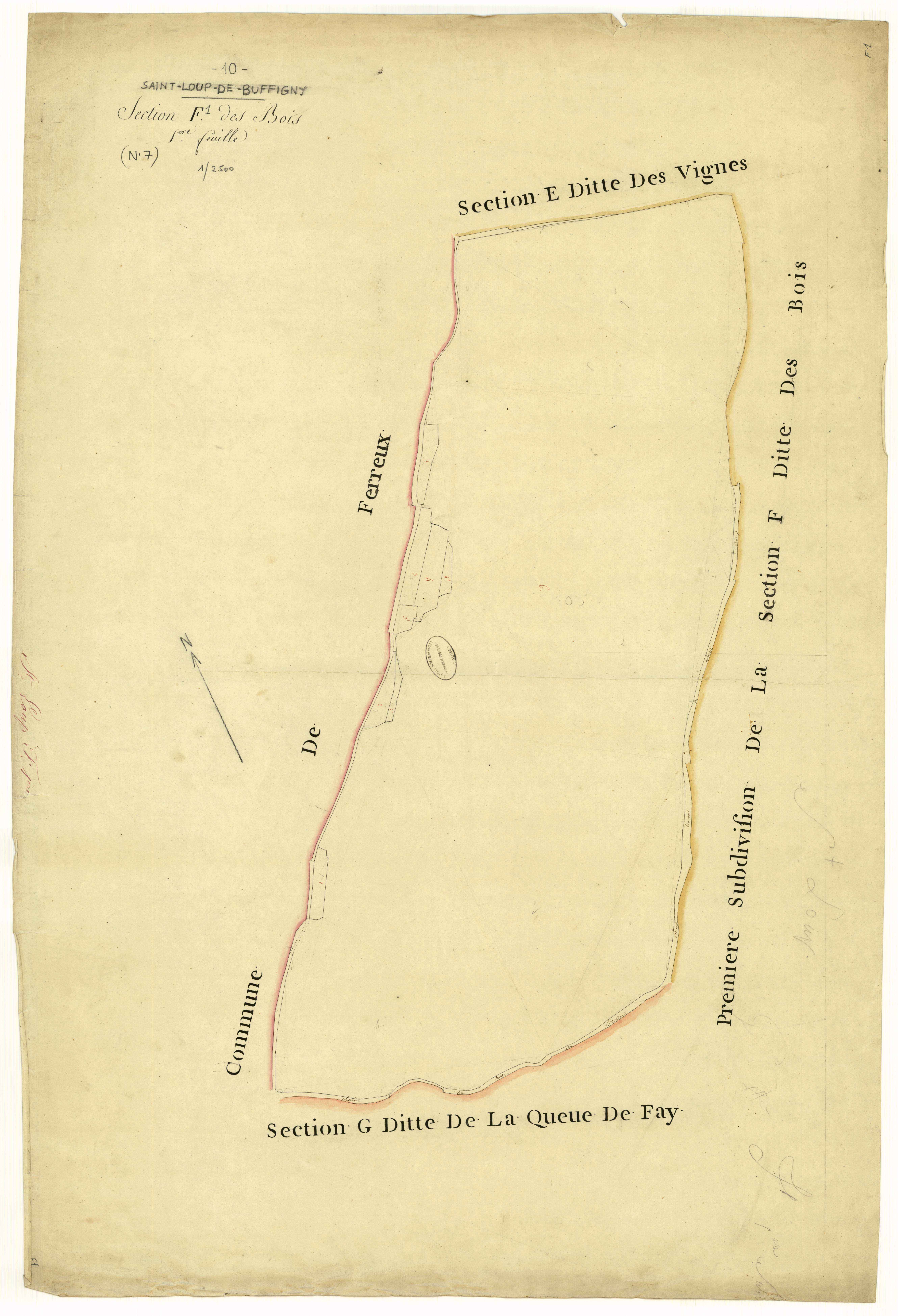 Saint-Loup-de-Buffigny, section F dite des Bois, feuille n° 1