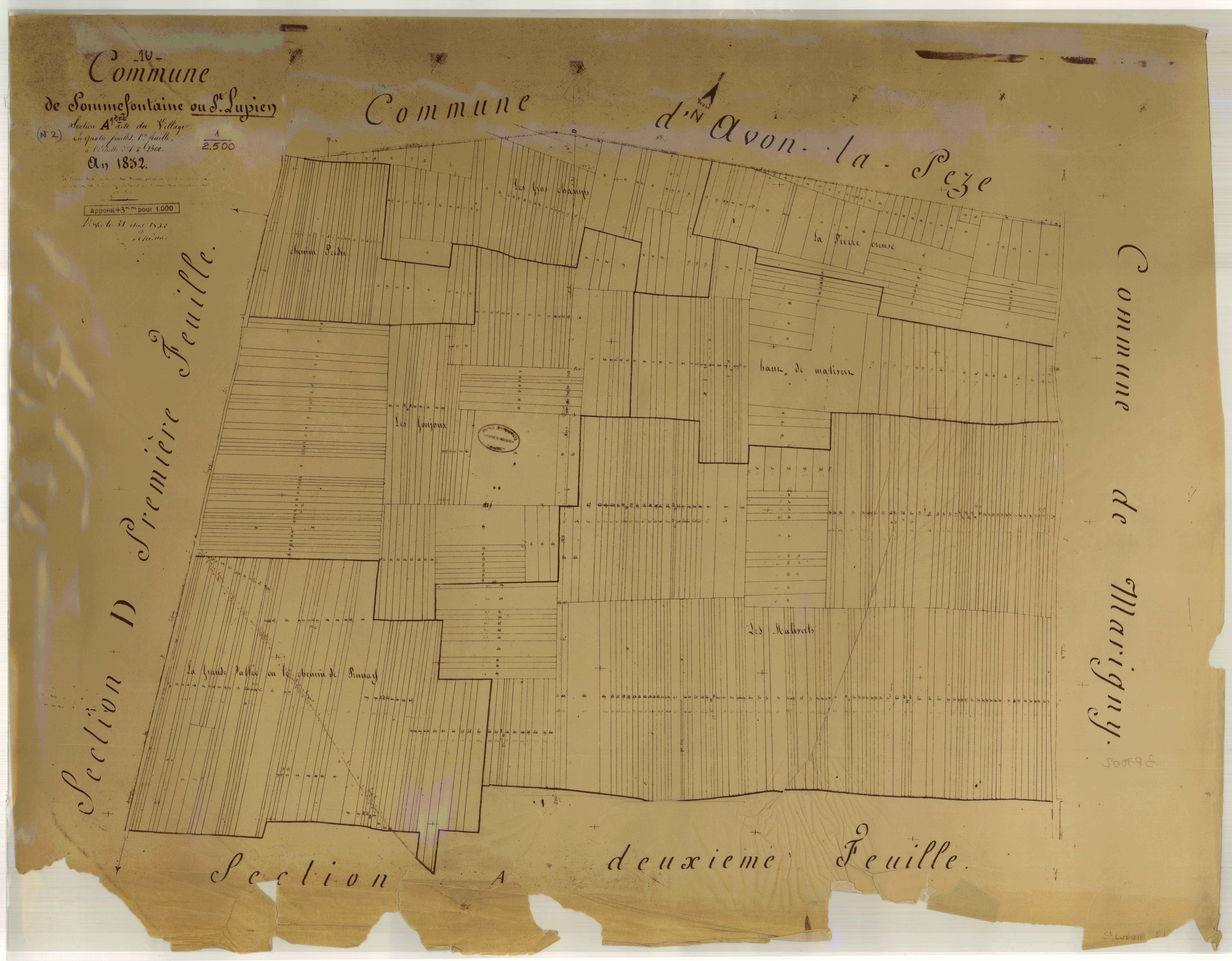 Saint-Lupien, section A dite du Village (papier calque)