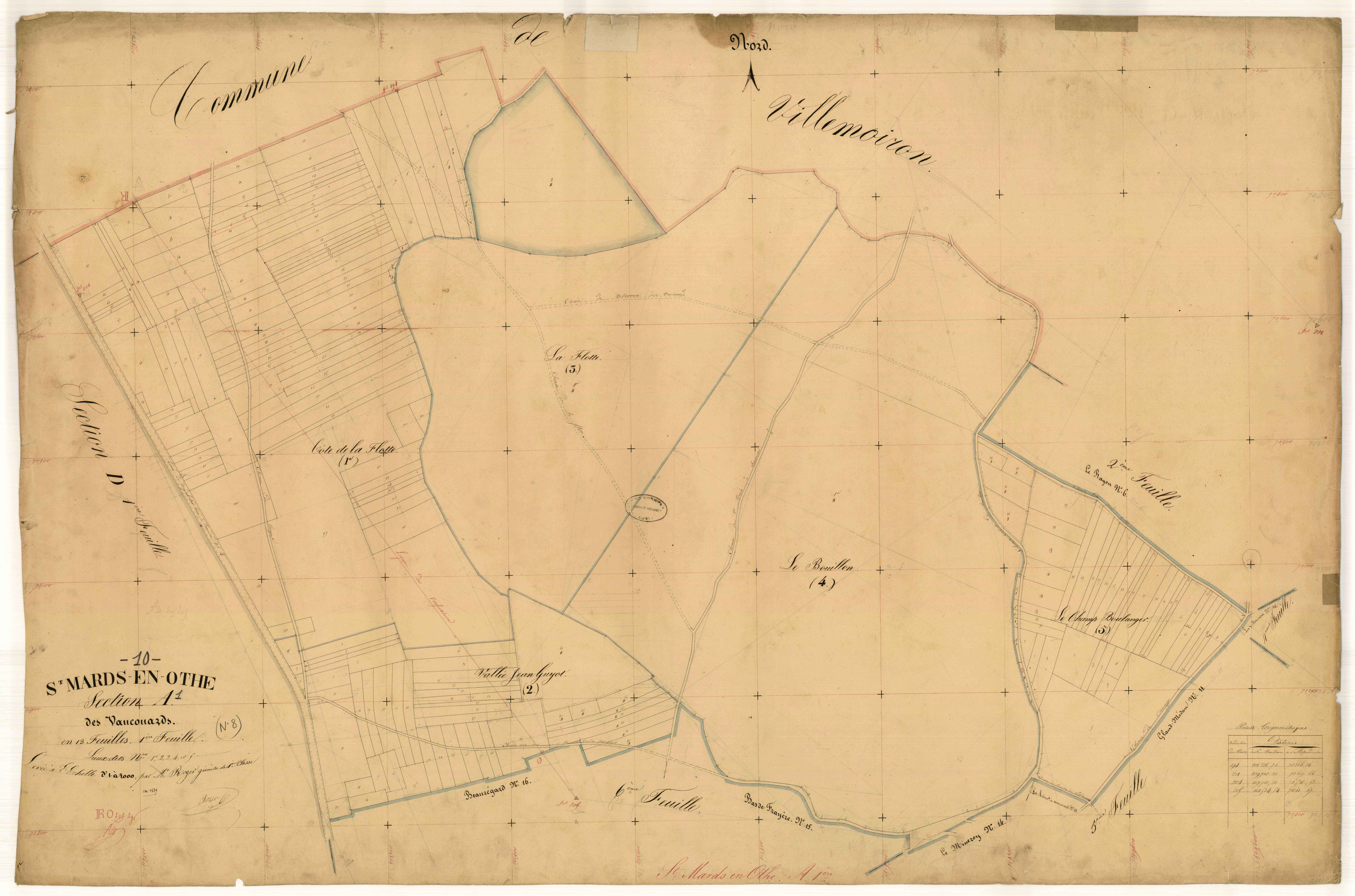 Saint-Mards-en-Othe, section A dite des Vaucouards, feuille n° 1