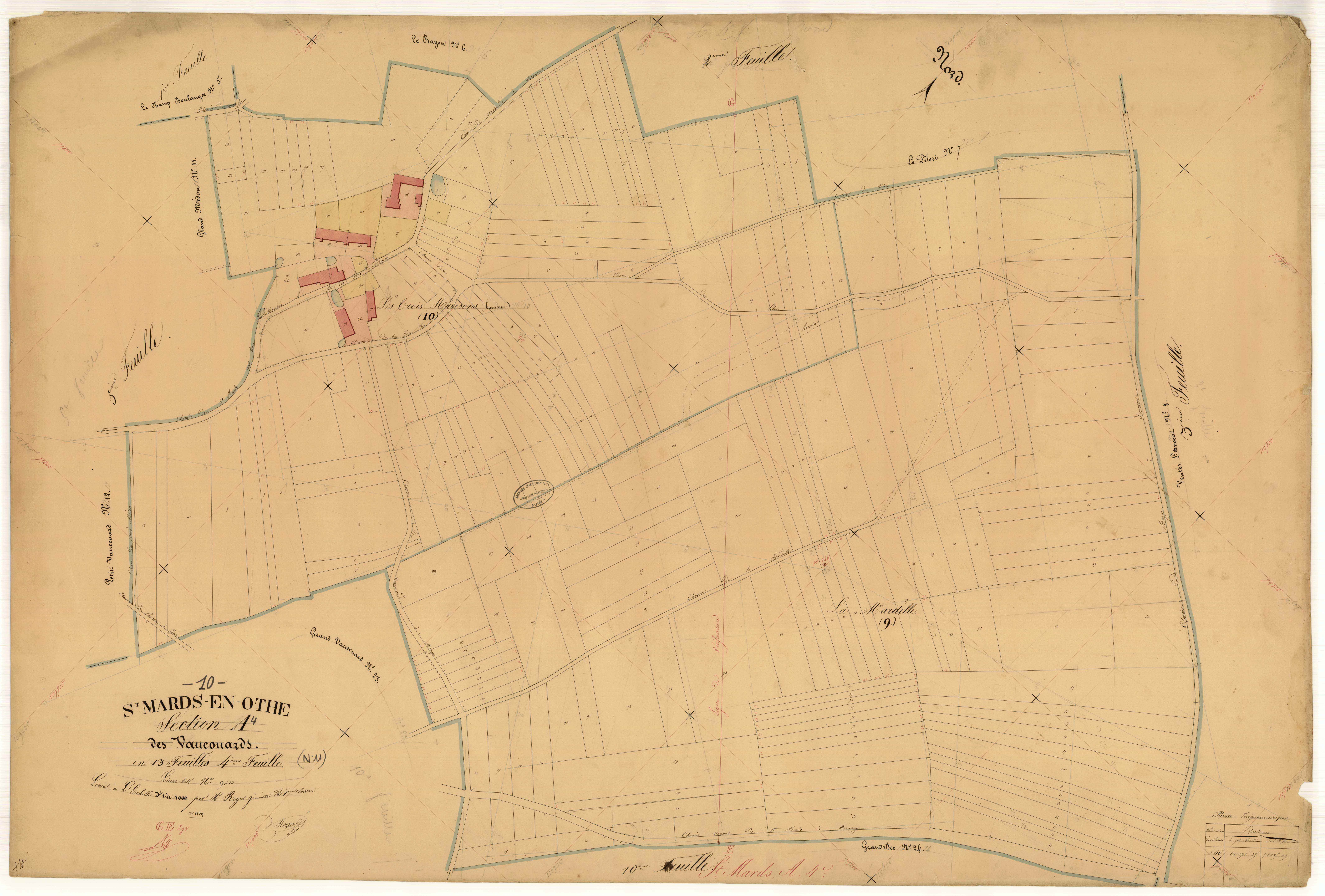 Saint-Mards-en-Othe, section A dite des Vaucouards, feuille n° 4