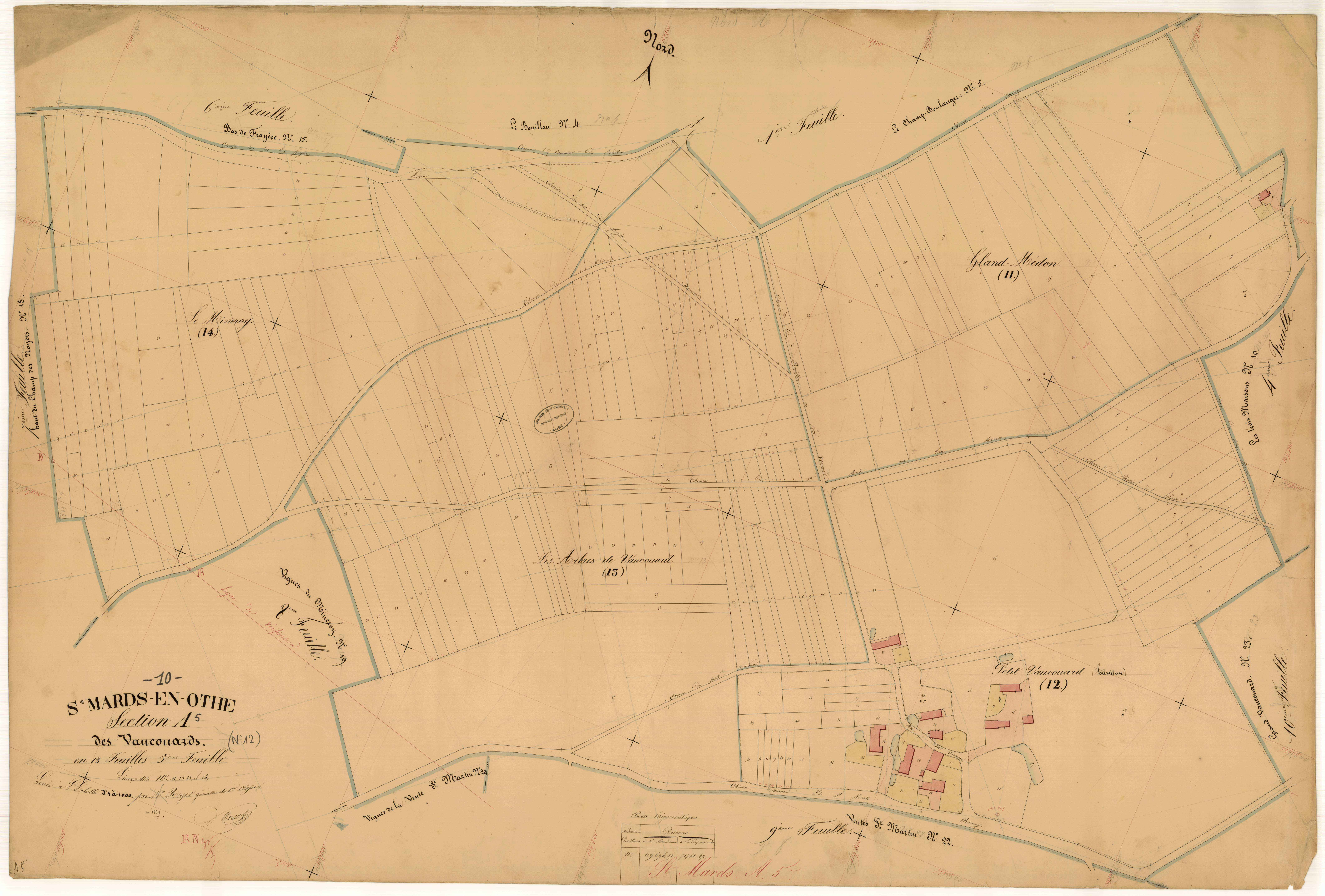 Saint-Mards-en-Othe, section A dite des Vaucouards, feuille n° 5