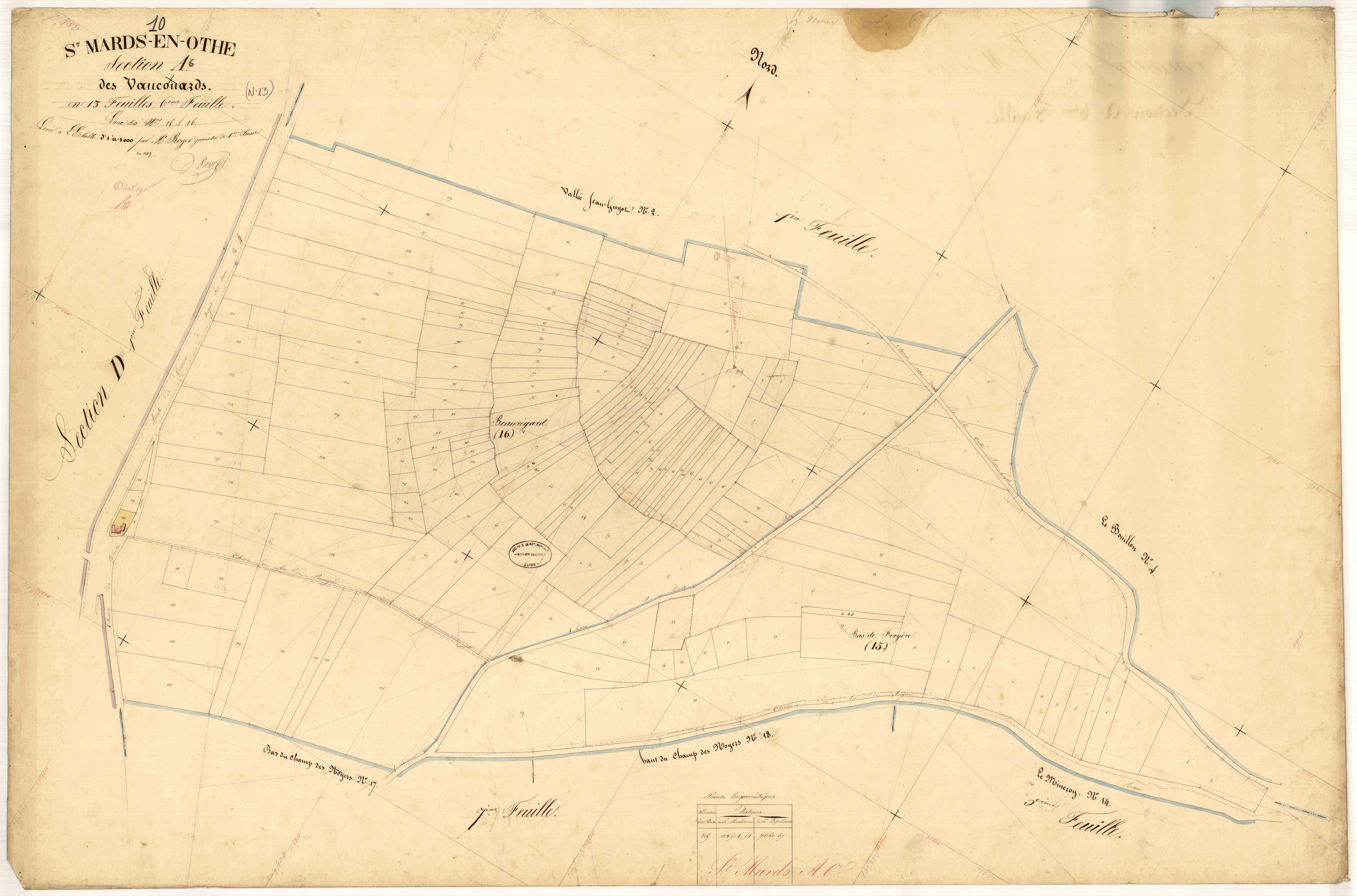 Saint-Mards-en-Othe, section A dite des Vaucouards, feuille n° 6