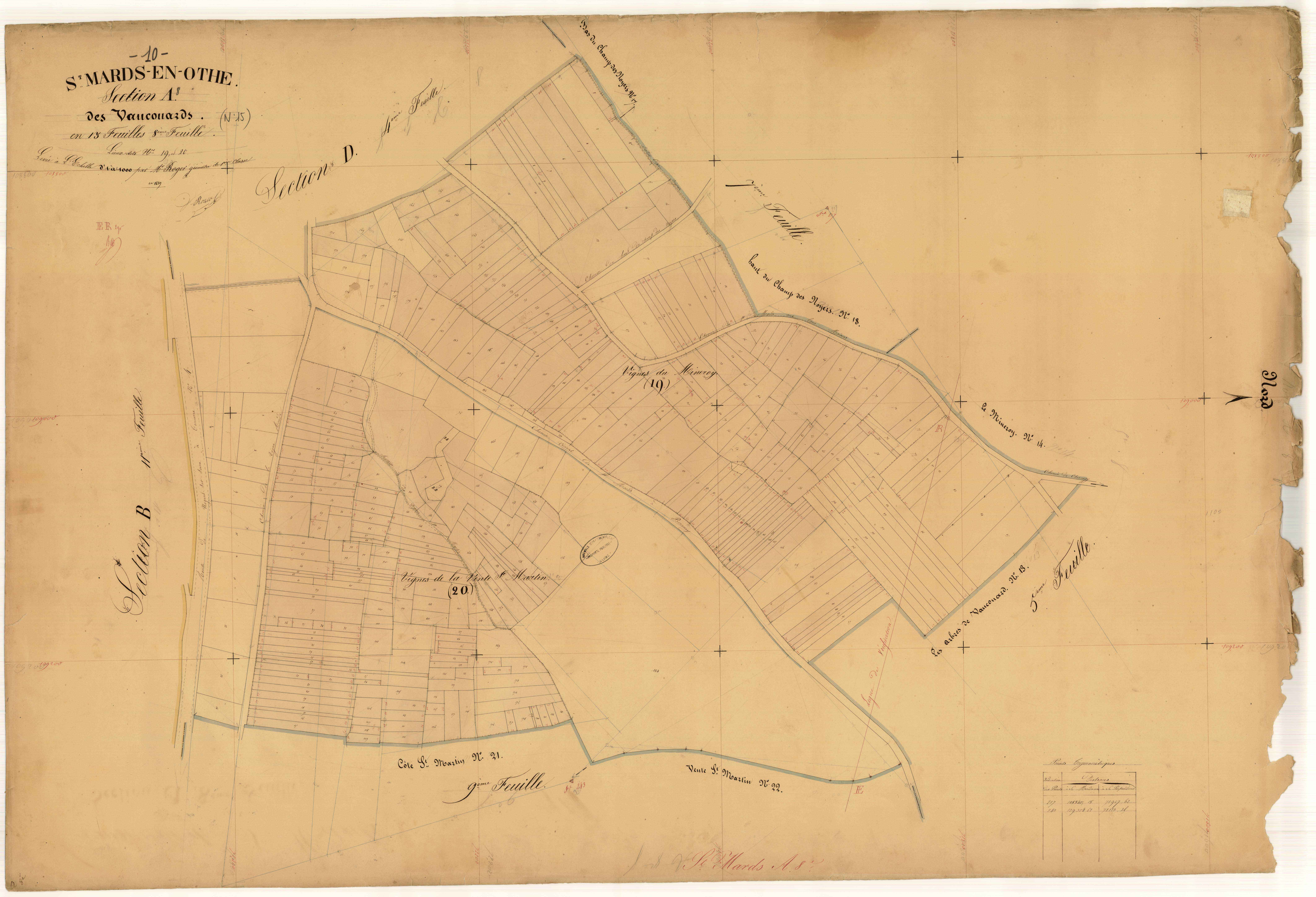 Saint-Mards-en-Othe, section A dite des Vaucouards, feuille n° 8