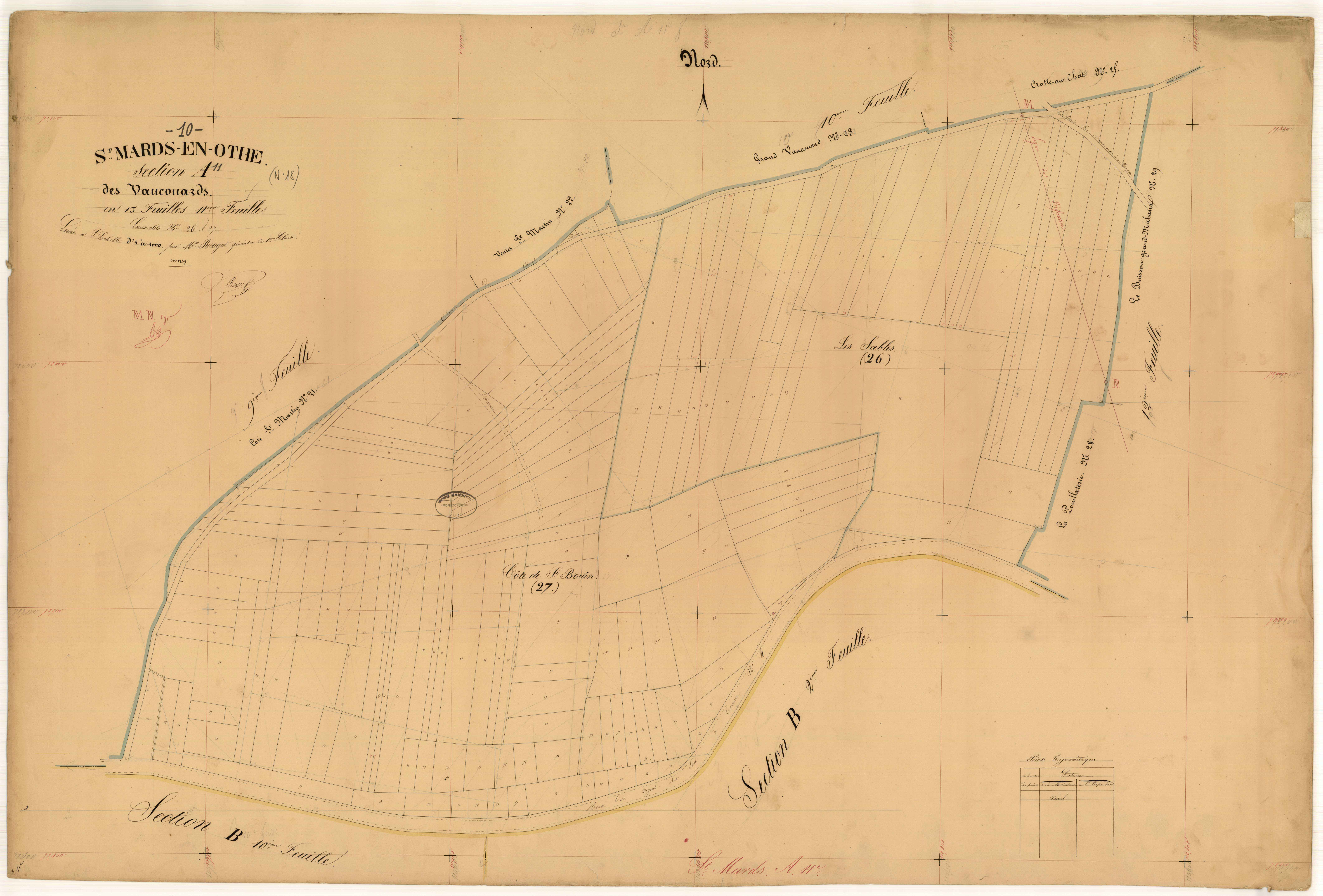 Saint-Mards-en-Othe, section A dite des Vaucouards, feuille n° 11