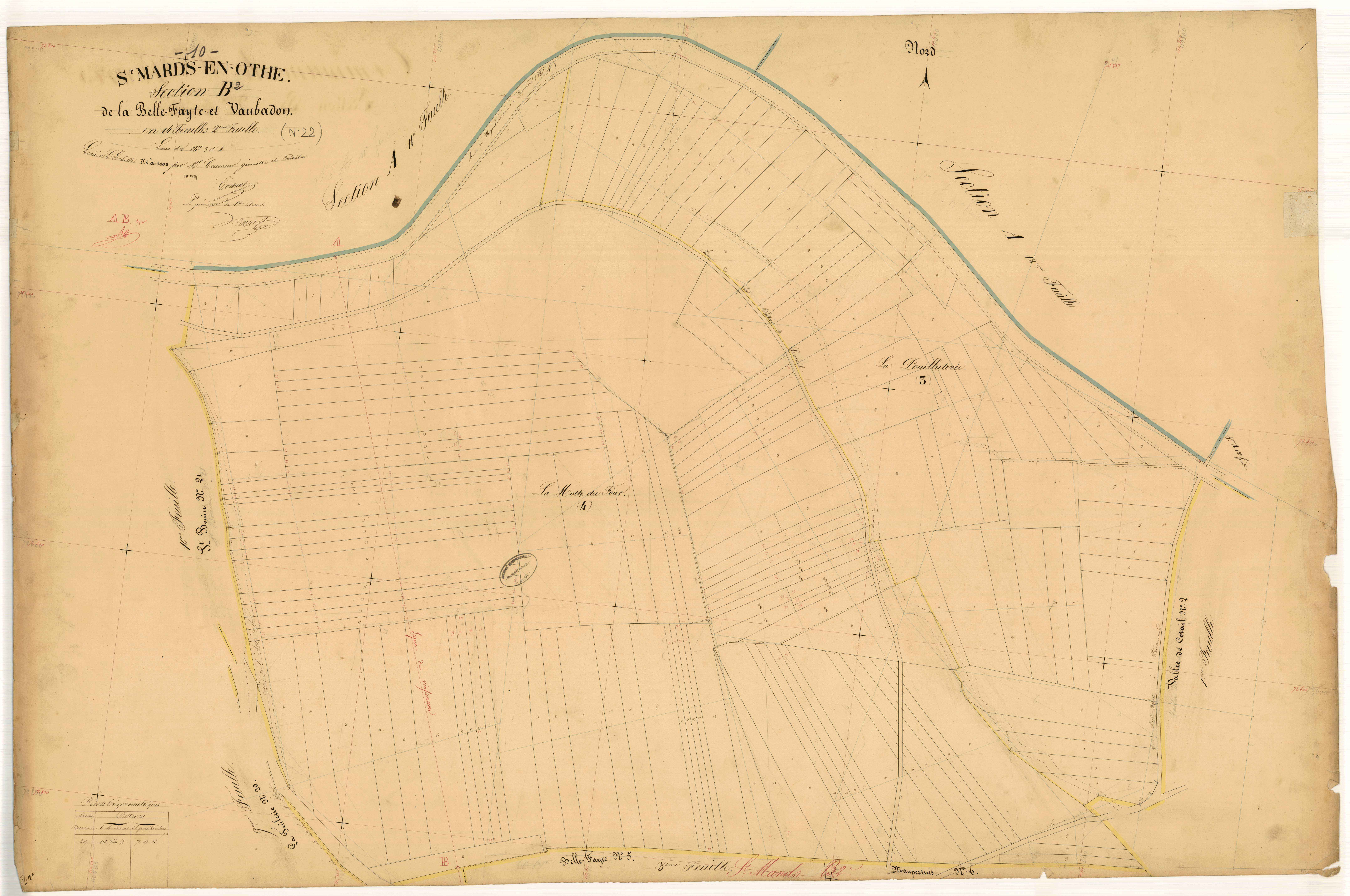Saint-Mards-en-Othe, section B dite de la Belle Fayte et Vaubadon, feuille n° 2