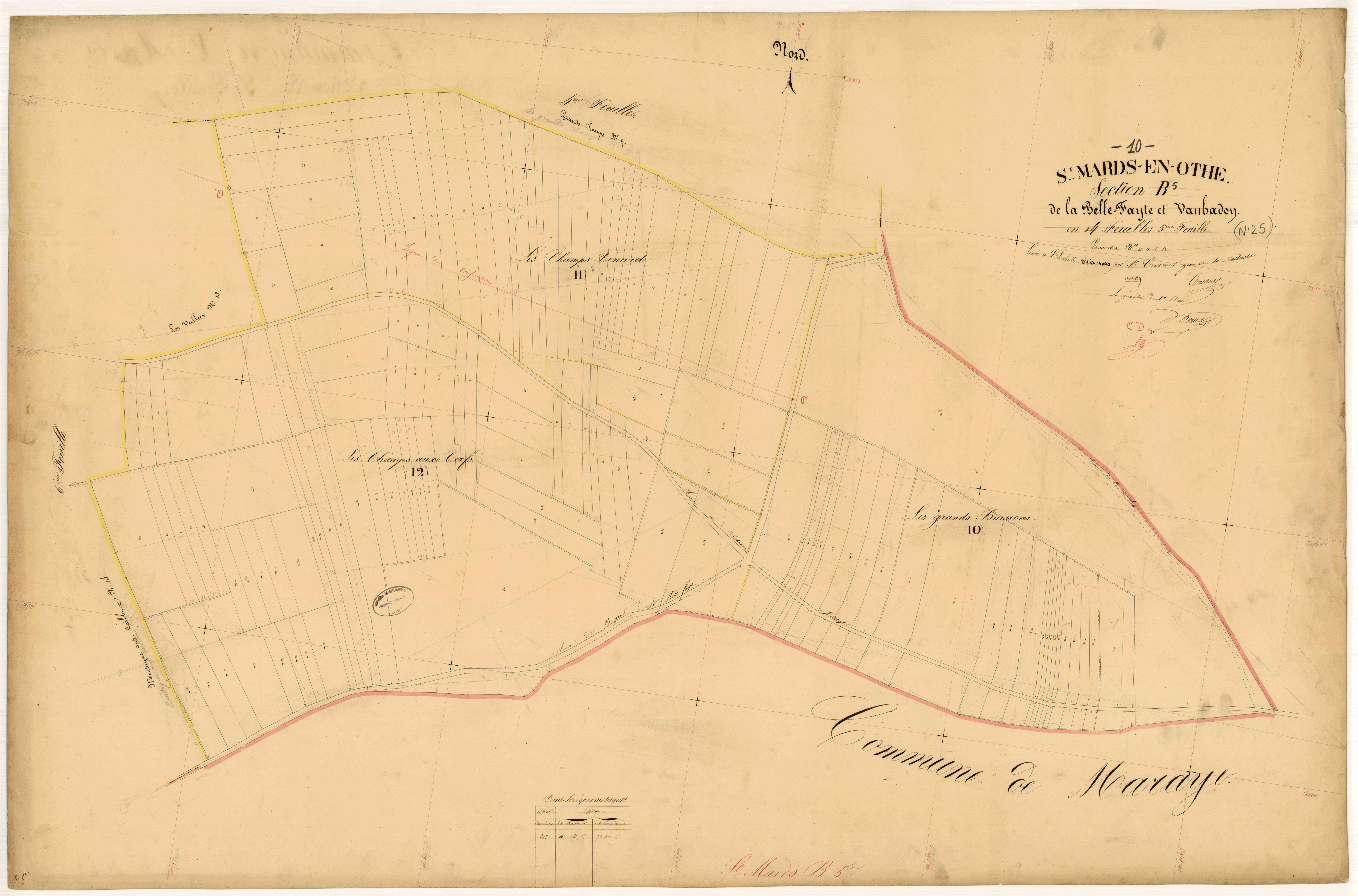 Saint-Mards-en-Othe, section B dite de la Belle Fayte et Vaubadon, feuille n° 5